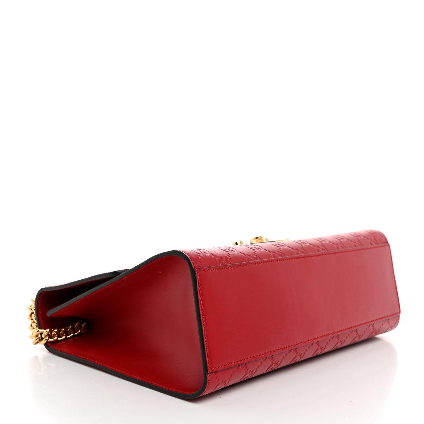 Guccissima Medium Padlock Shoulder Bag Hibiscus Red
