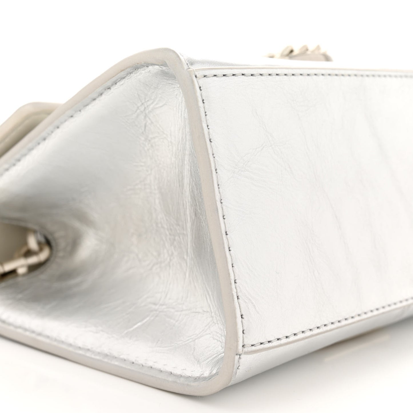 Calfskin The Metallic St. Marc Mini Top Handle Bag Silver