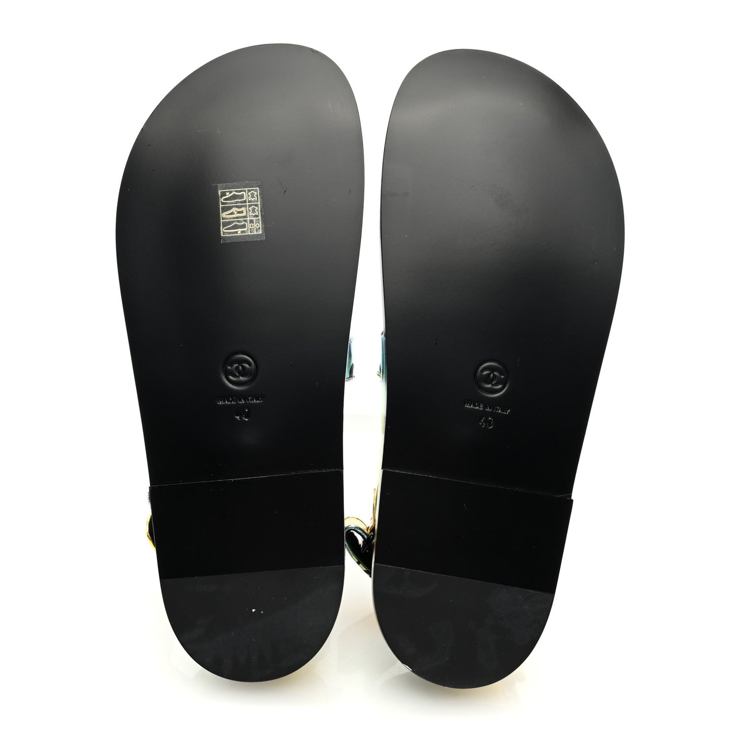 Laminated Lambskin Printed CC Dad Sandals 40 Multicolor
