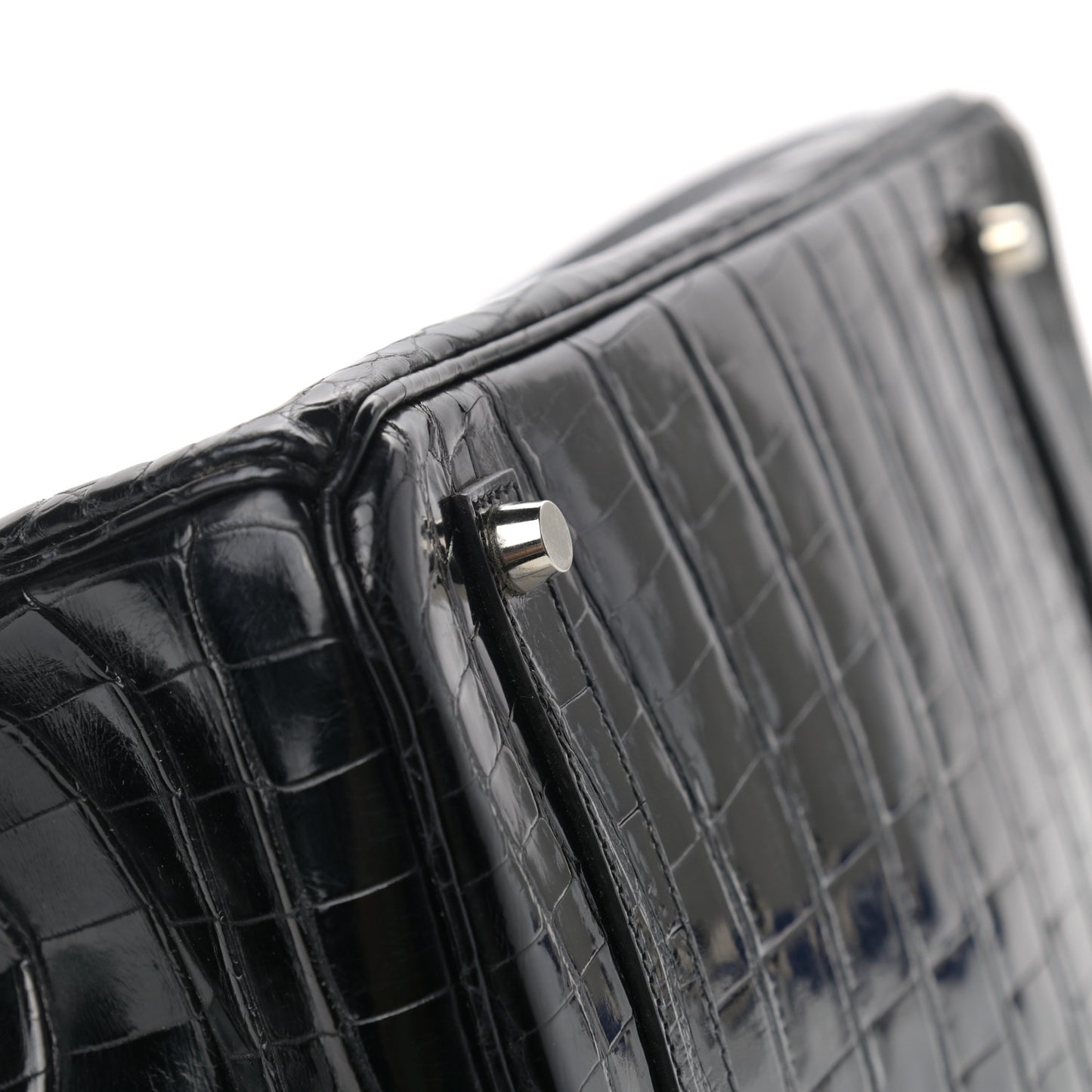 Shiny Niloticus Crocodile Birkin 35 Black