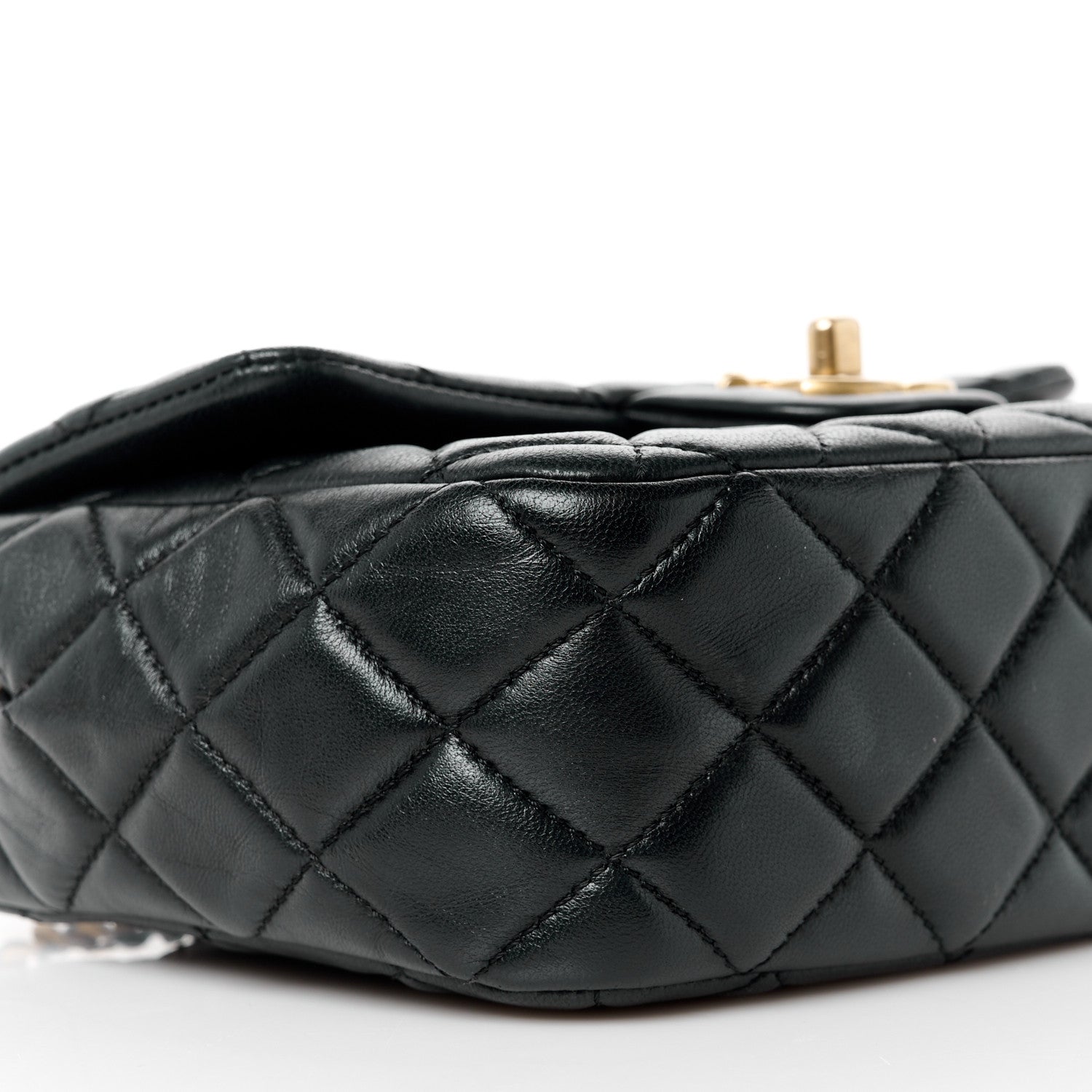 Chanel Lambskin Enamel Quilted Small Coco Hearts Flap Black 10 of 12