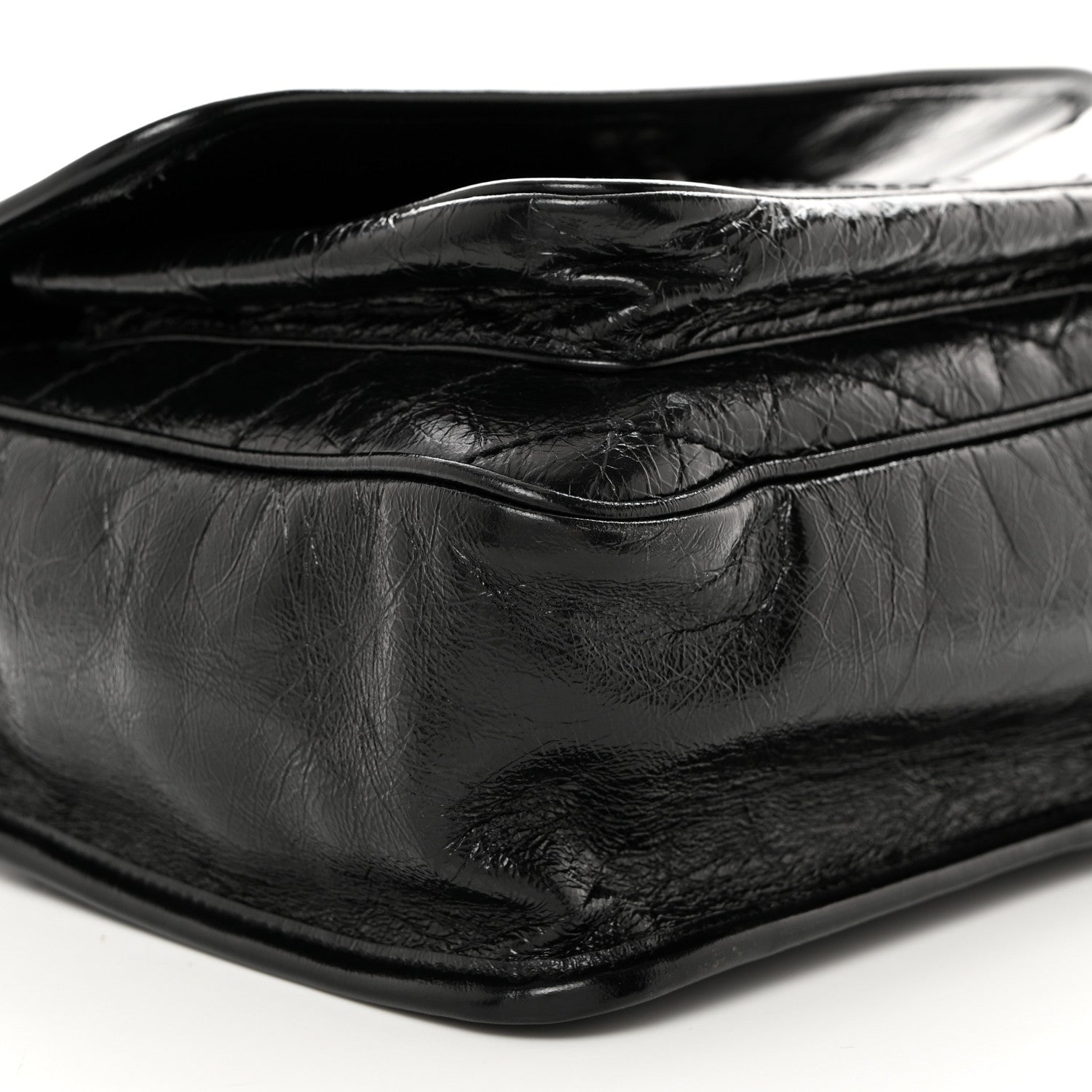 Saint Laurent Crinkled Calfskin Matelasse Monogram Medium Niki Chain Satchel Black 9 of 10