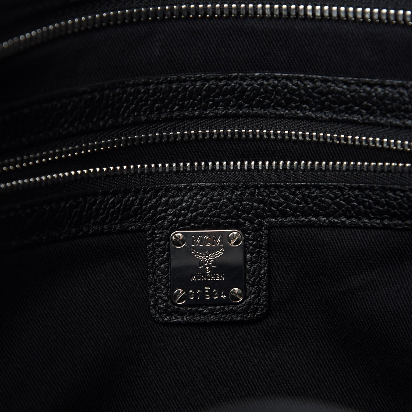 Grained Calfskin Large Catherine Studs Tote Black