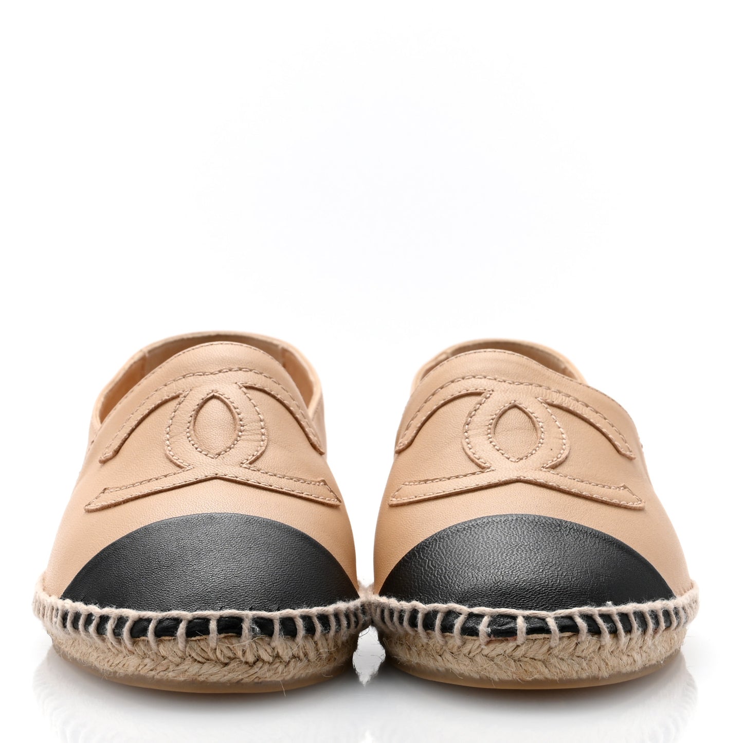 Lambskin CC Espadrilles 35 Beige Black