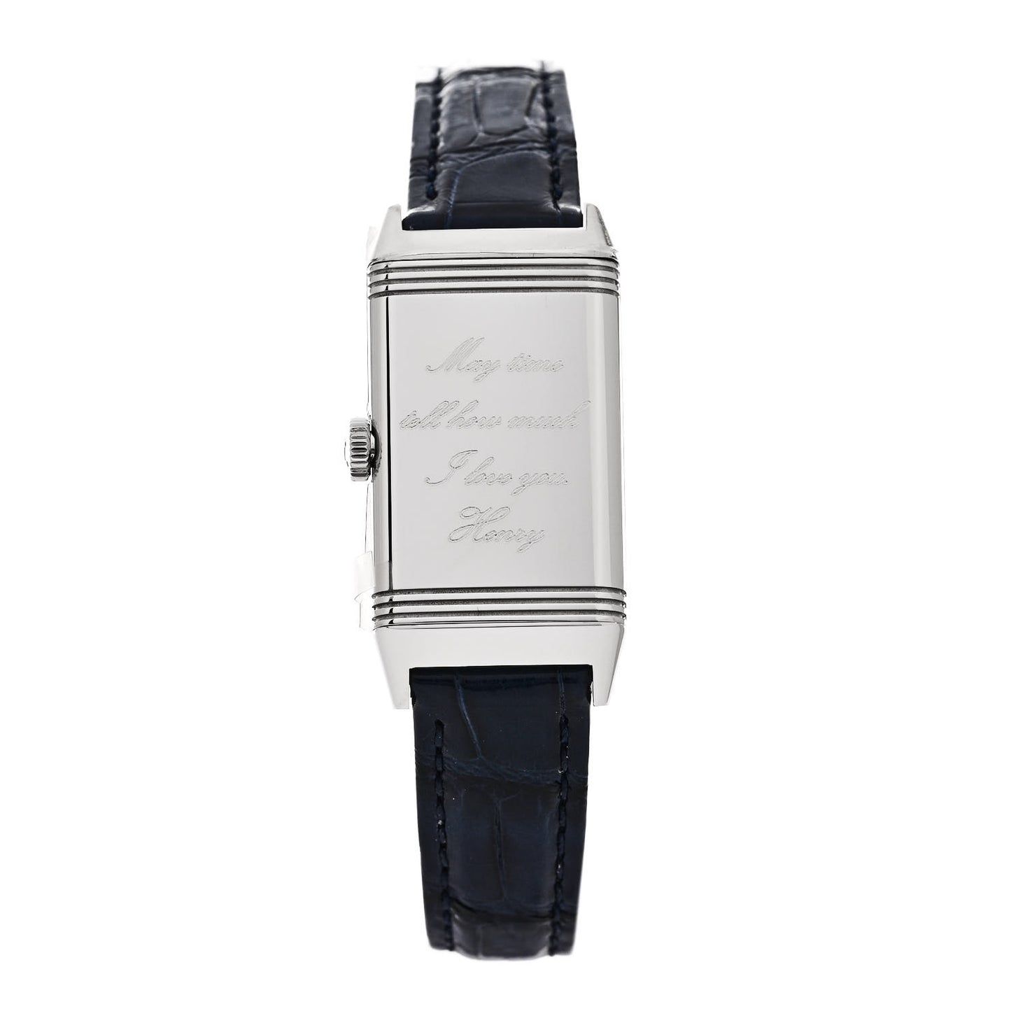 Stainless Steel Alligator Diamond 20mm Reverso One MonoFace Quartz Watch Q3288420