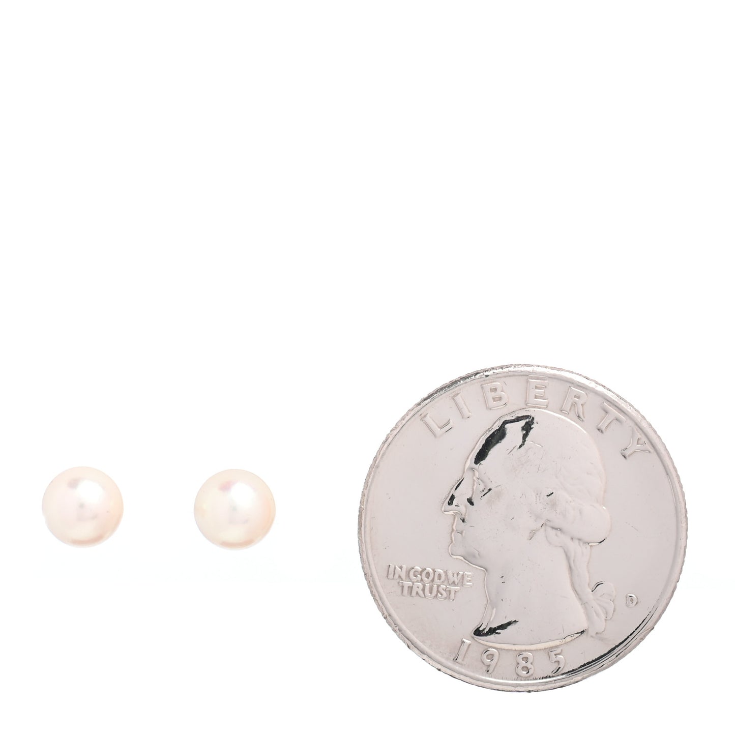 18K White Gold 6mm Akoya Pearl Stud Earrings