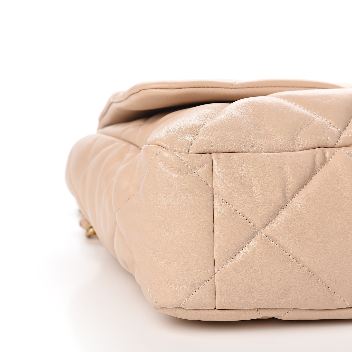 Lambskin Quilted Maxi 19 Flap Light Beige