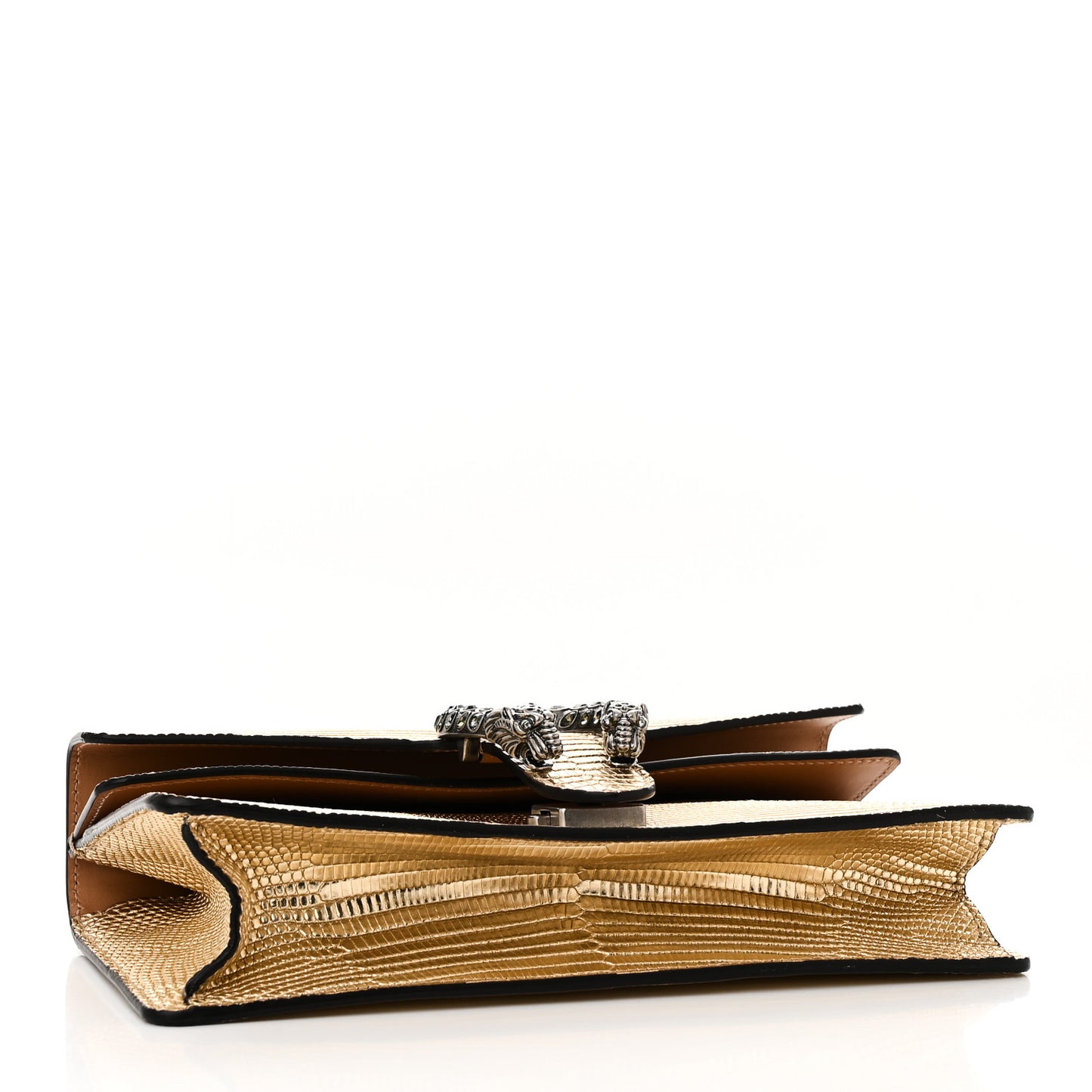 Metallic Lizard Crystal Small Dionysus Shoulder Bag Gold