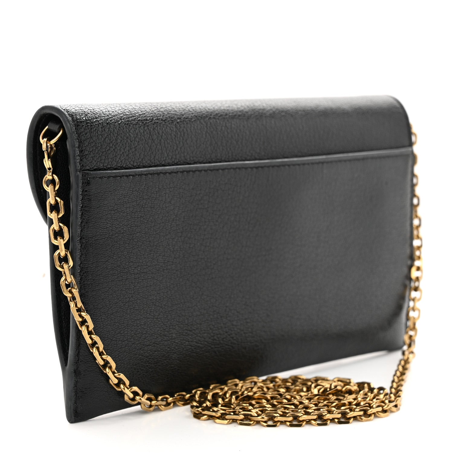 Christian Dior Goatskin Saddle Long Wallet With Chain Black 3 of 12