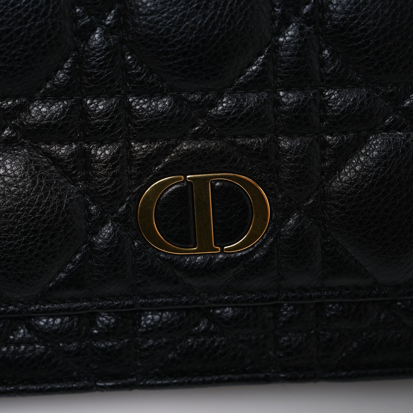 Supple Calfskin Caro Pouch with Chain Black