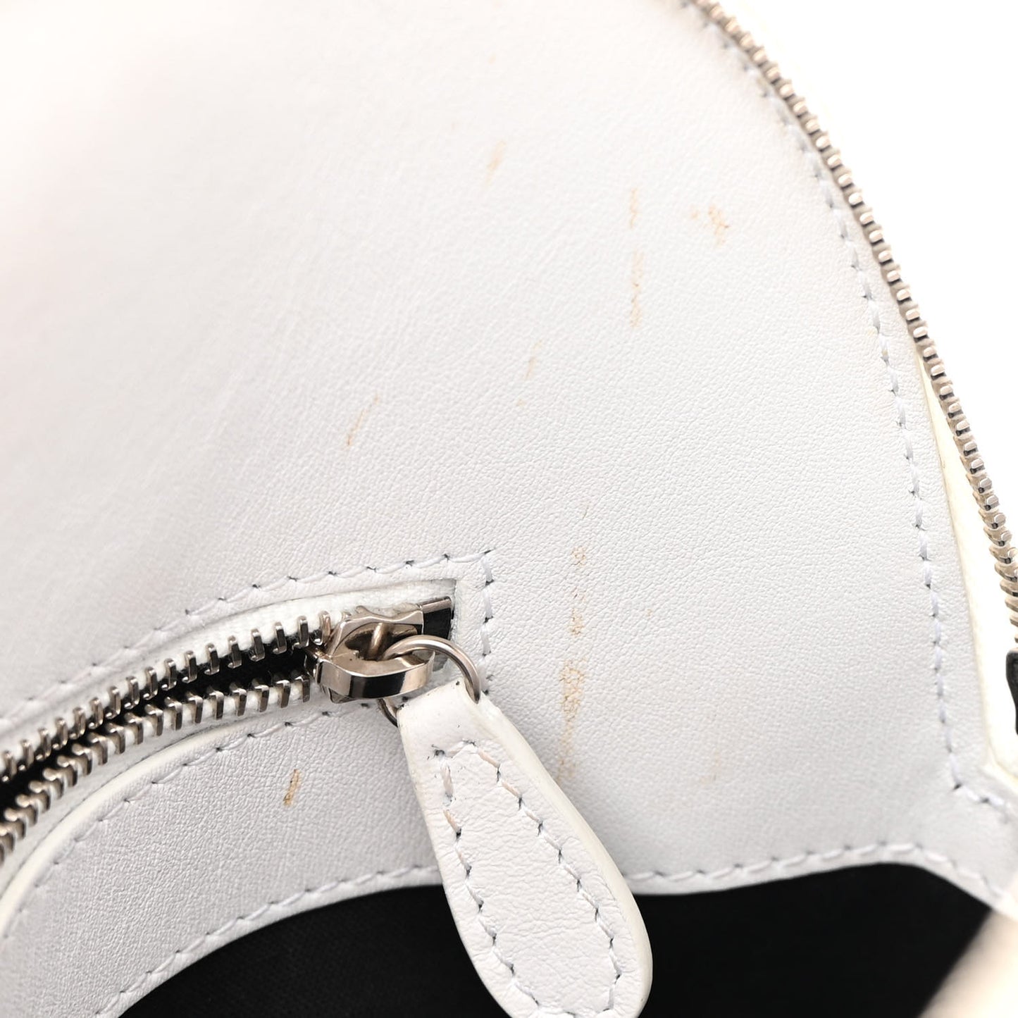 Smooth Calfskin 3D Logo S Ville Top Handle Bag White Screen Blue Black