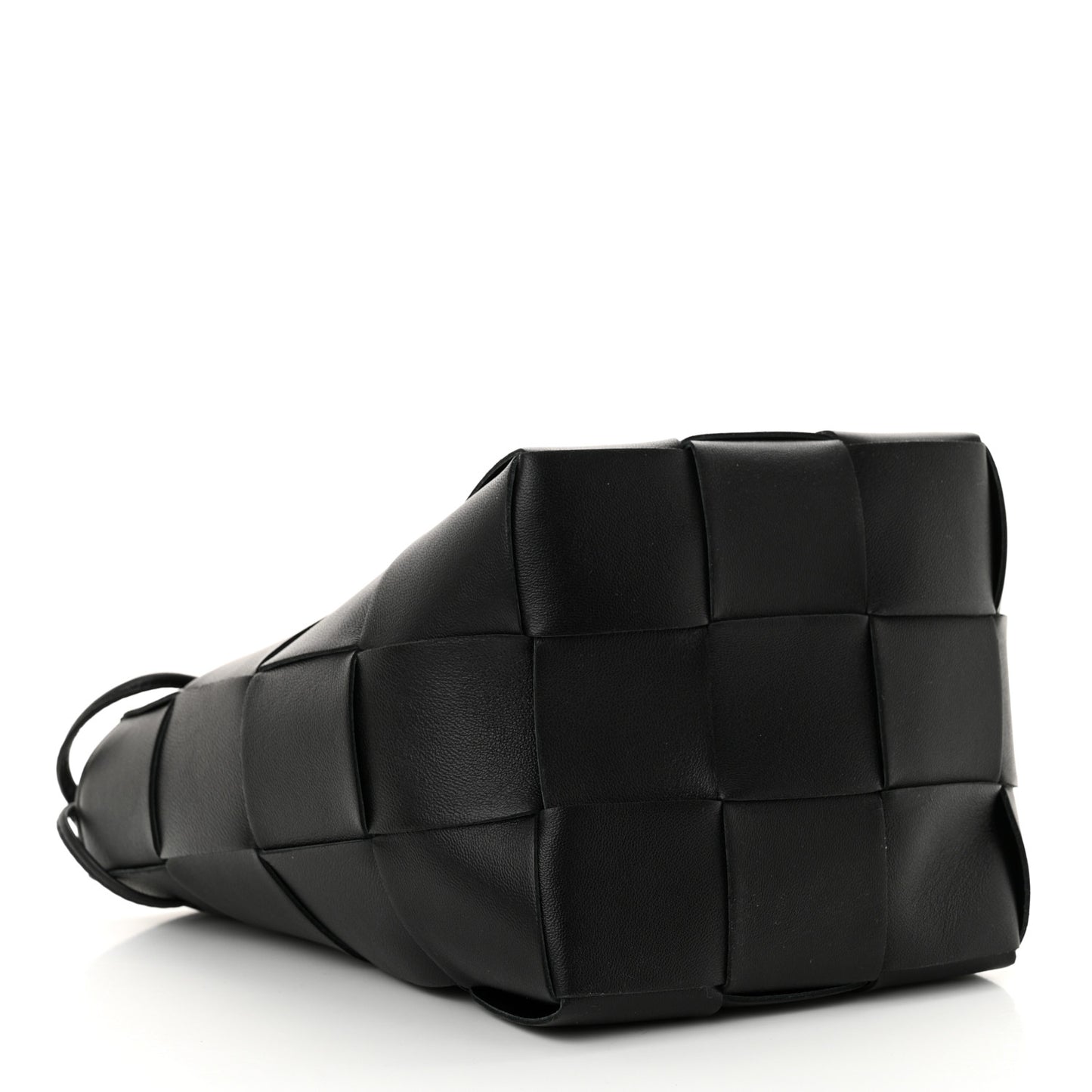Lambskin Intreccio Small Crossbody Bucket Bag Fondant