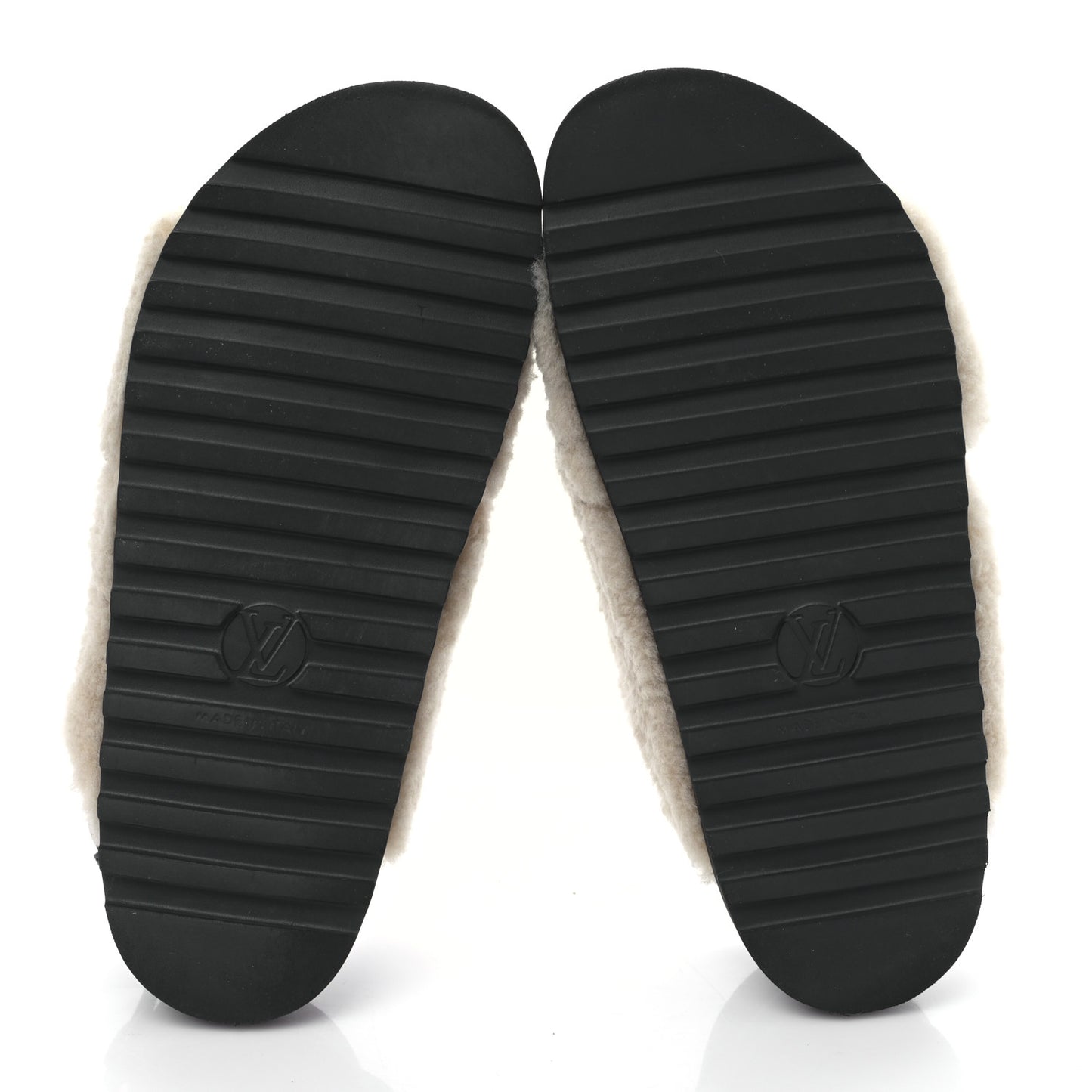 Shearling Calfskin Paseo Flat Comfort Sandal 37.5 Beige