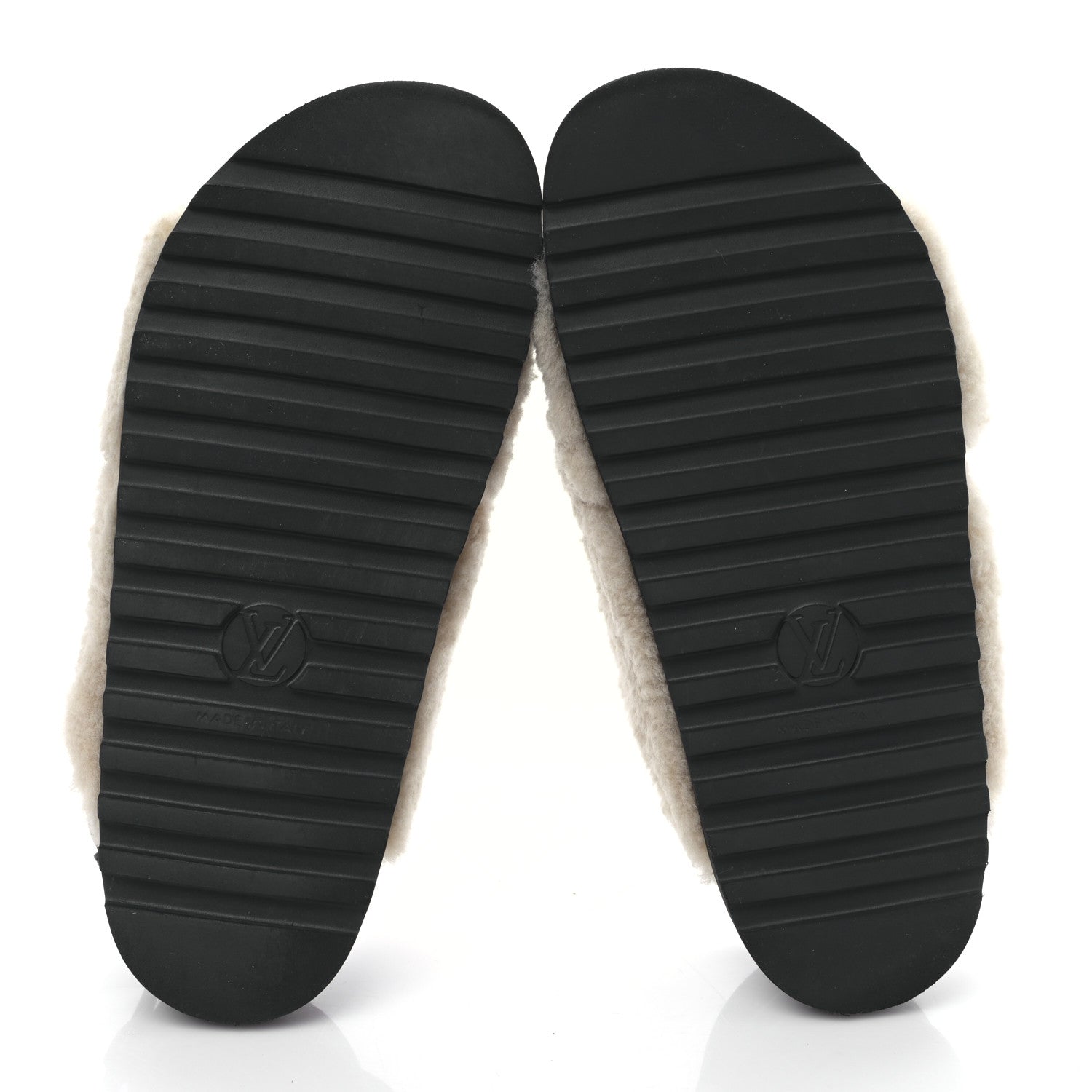 Louis Vuitton Shearling Calfskin Paseo Flat Comfort Sandal 37.5 Beige 5 of 7