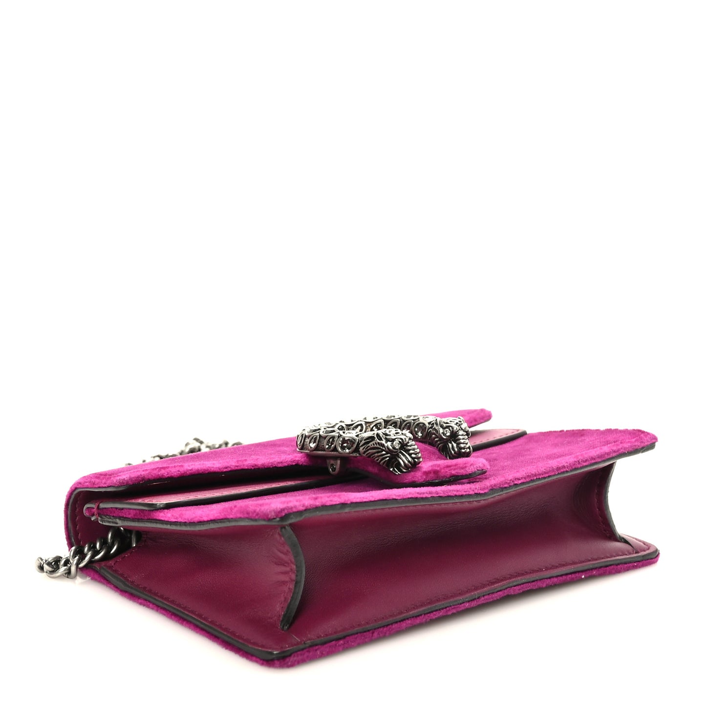 Velvet Super Mini Dionysus Shoulder Bag Fuchsia Violet Cyclamen