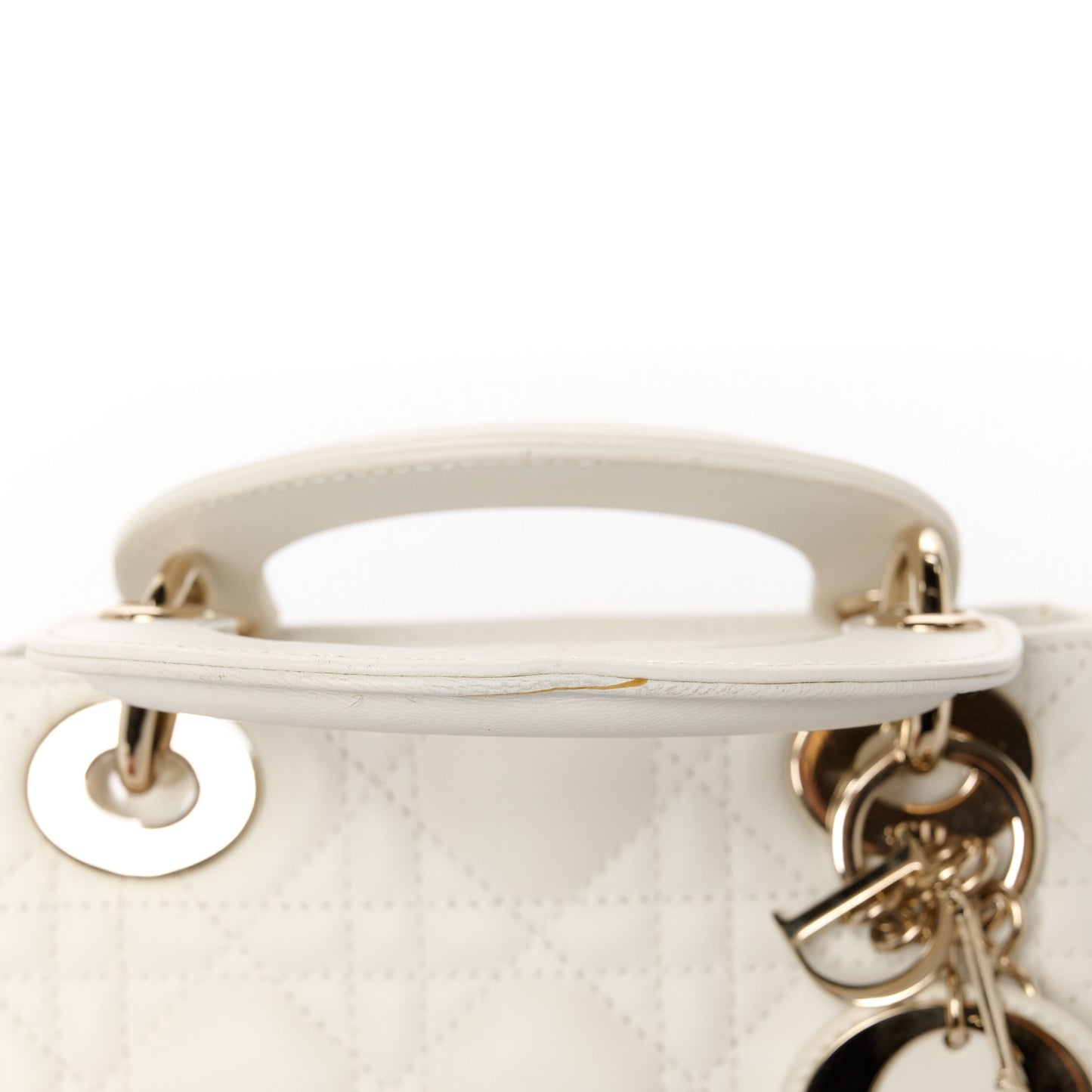 Lambskin Cannage Mini Lady Dior White