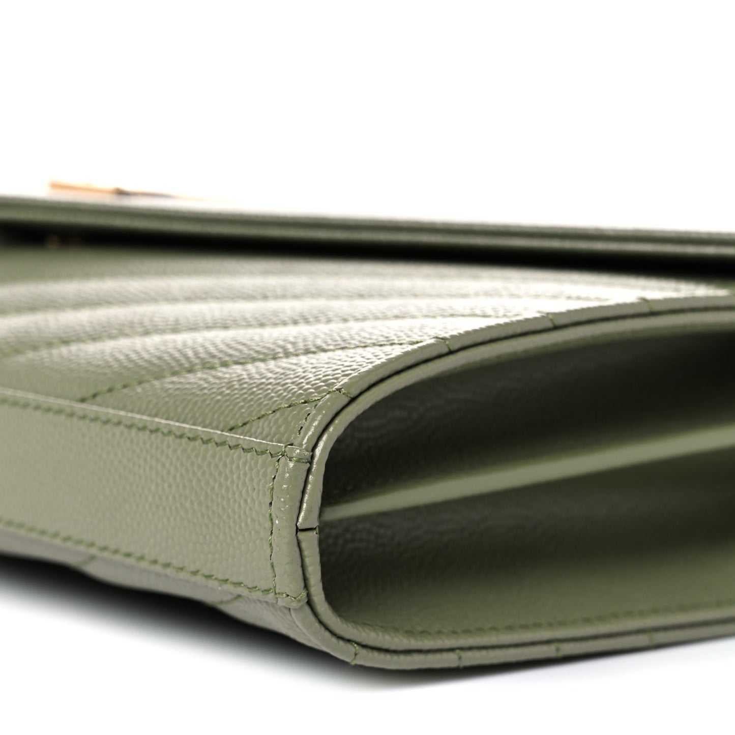 Grain De Poudre Matelasse Chevron Monogram Chain Wallet Pistachio