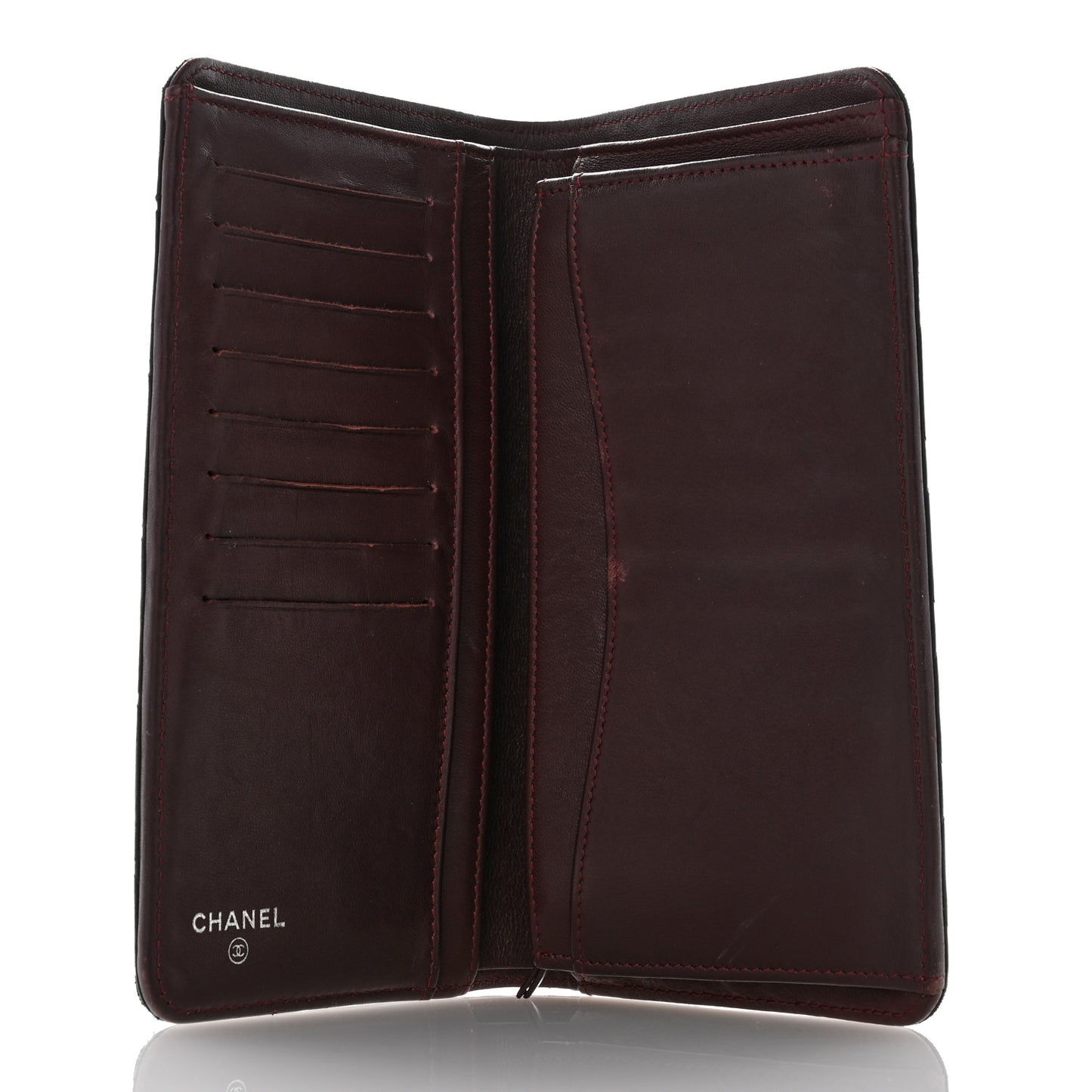 Lambskin Quilted Yen Wallet Black