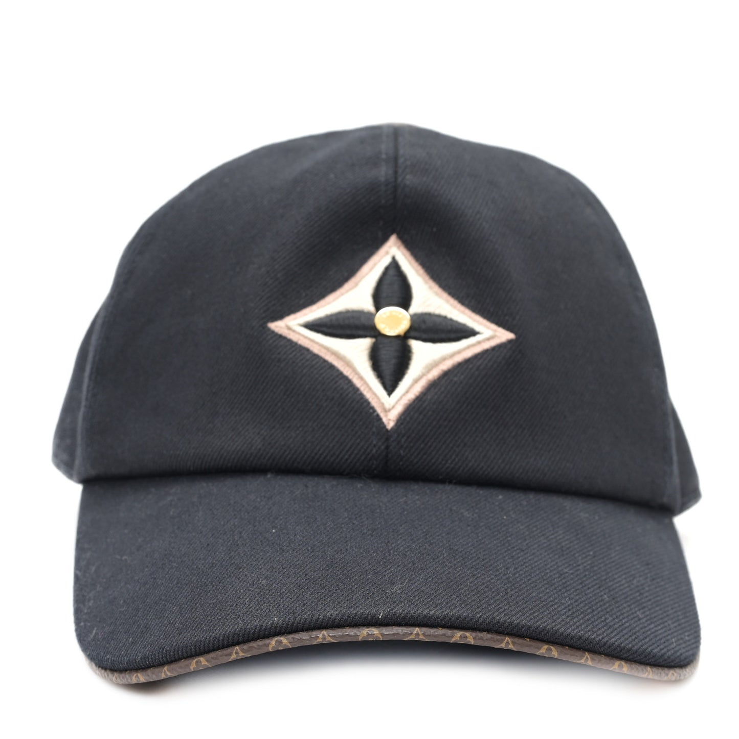 Monogram Cotton Jacquard Embroidered LV Day Cap L Black