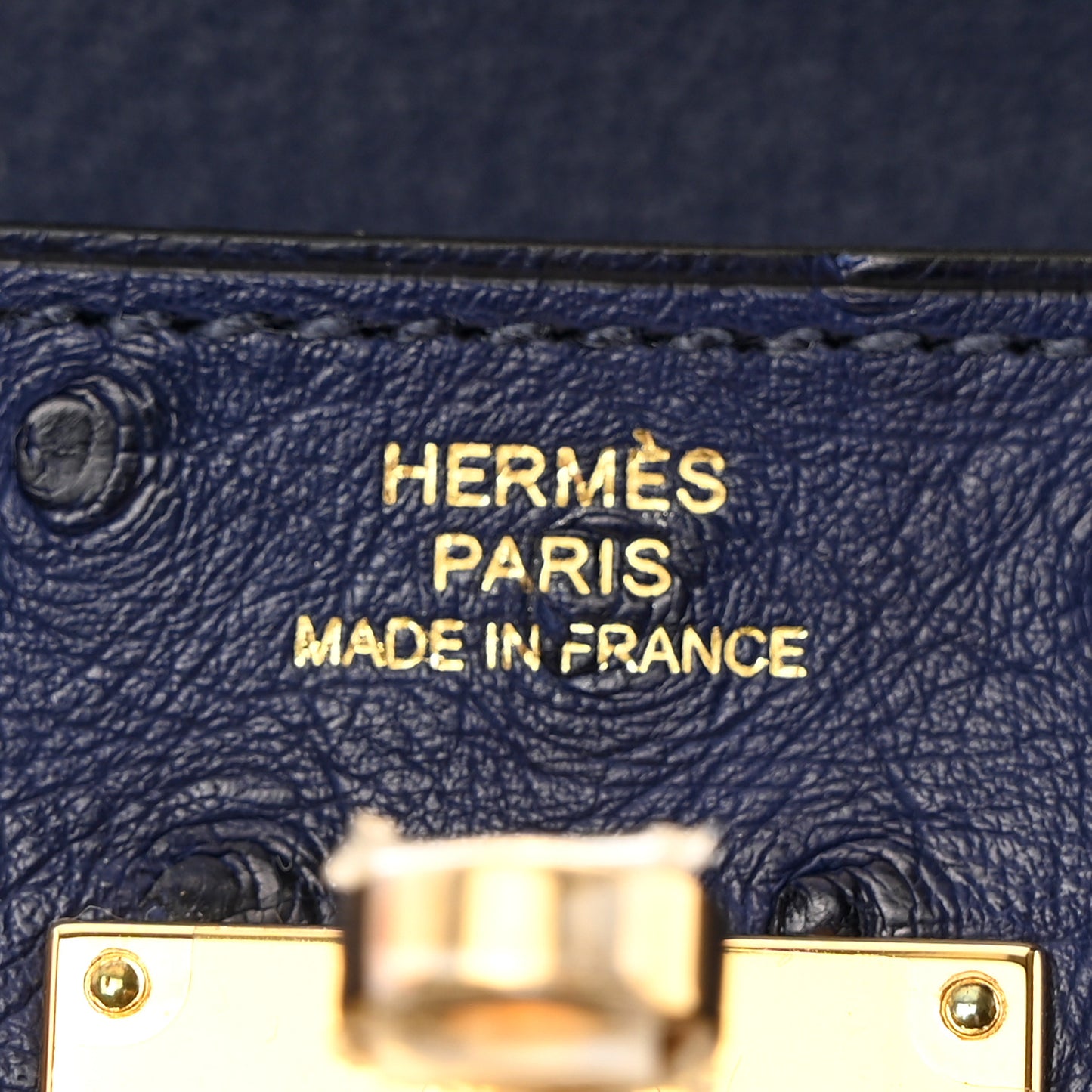 Ostrich Kelly Longue Wallet Bleu Iris