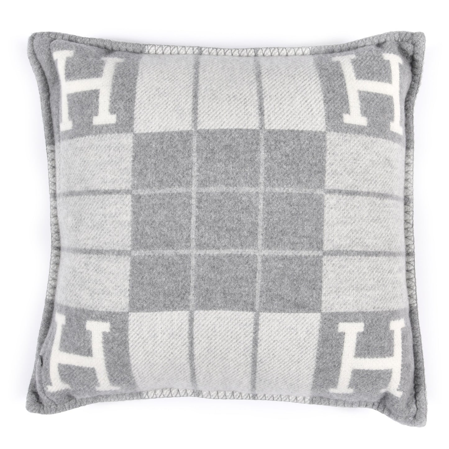 Wool Cashmere Avalon III Pillow PM Ecru Gris Clair