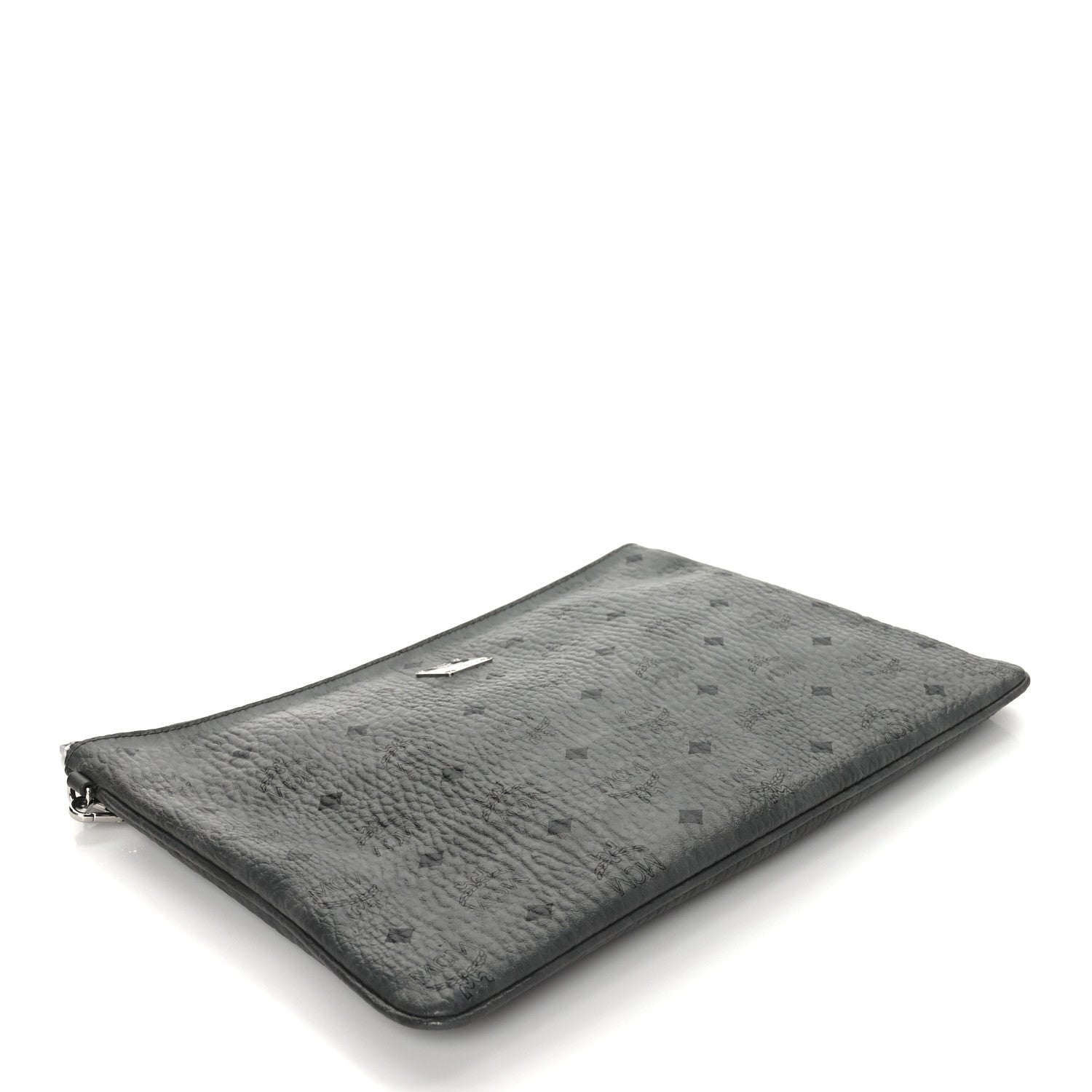 MCM Visetos Liz Shopper Tote Pouch Phantom Grey 4 of 6