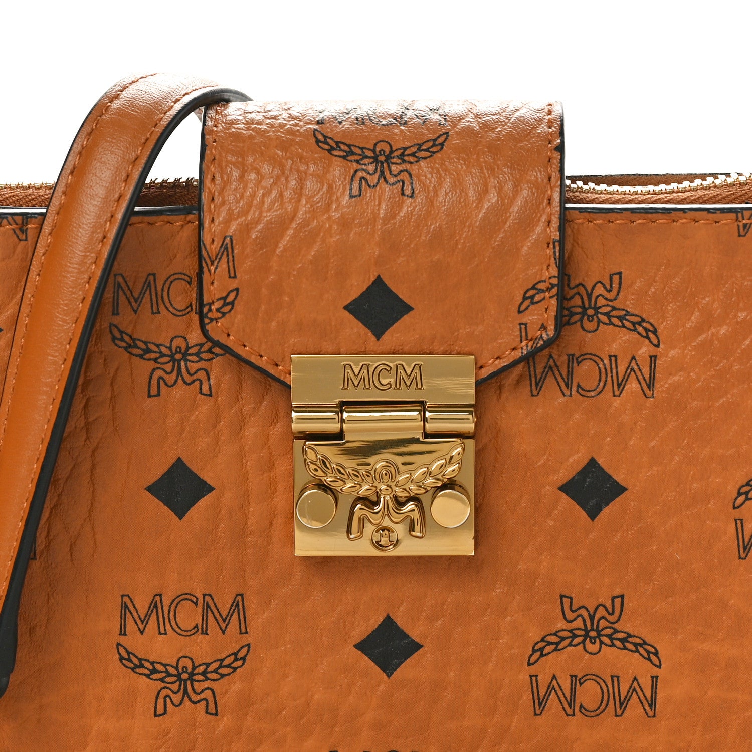 MCM Visetos Wallet on Chain Bag Cognac 7 of 9