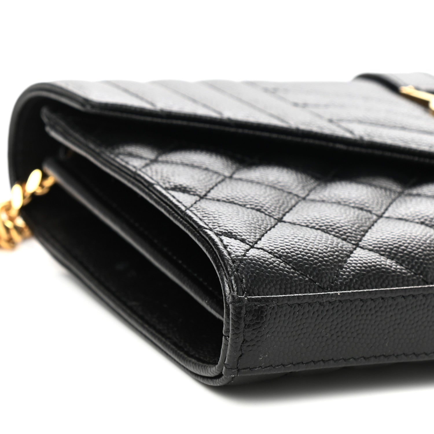 Saint Laurent Grain De Poudre Textured Mixed Matelasse Triquilt Small Monogram Satchel Black 9 of 11