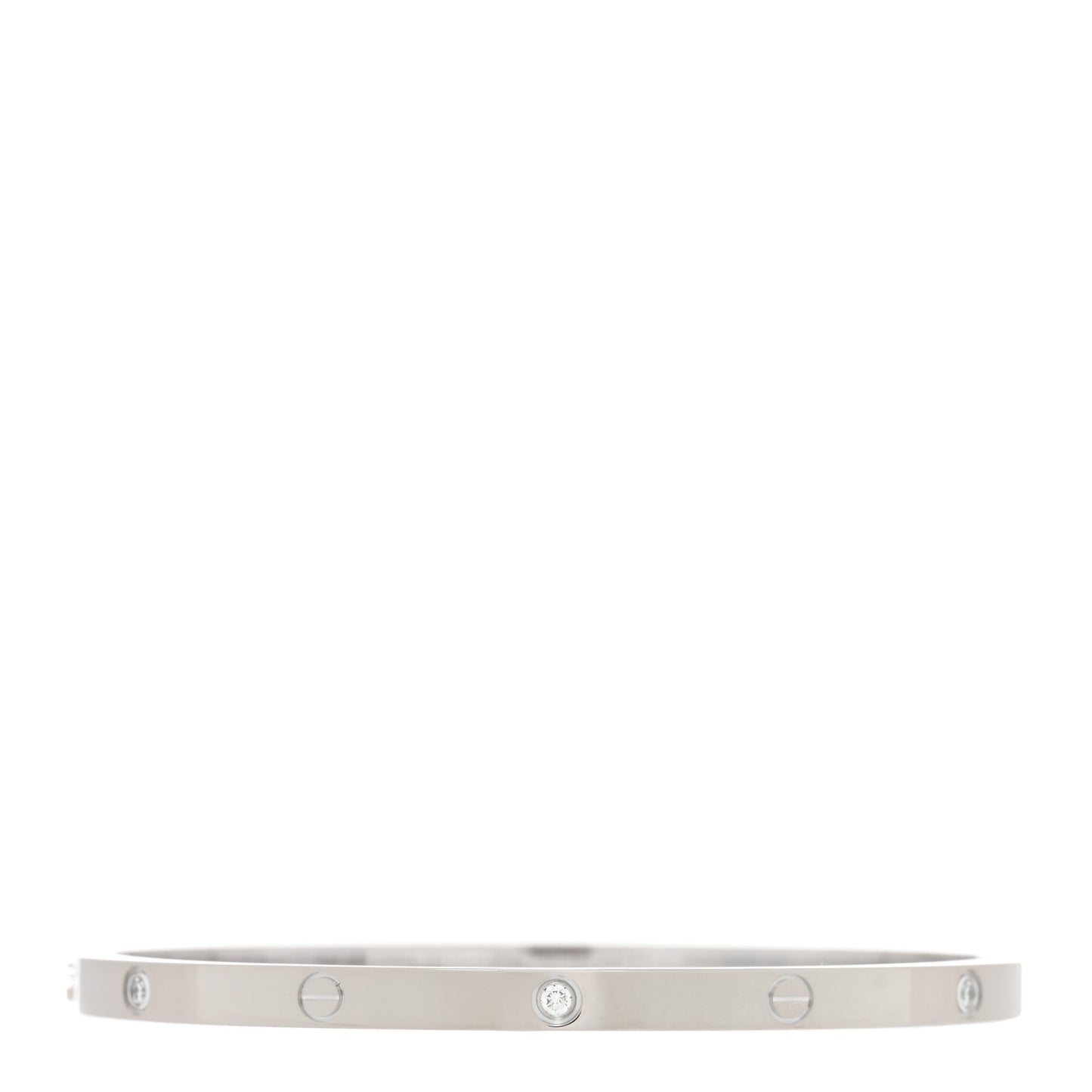 18K White Gold 6 Diamond Small LOVE Bracelet 16