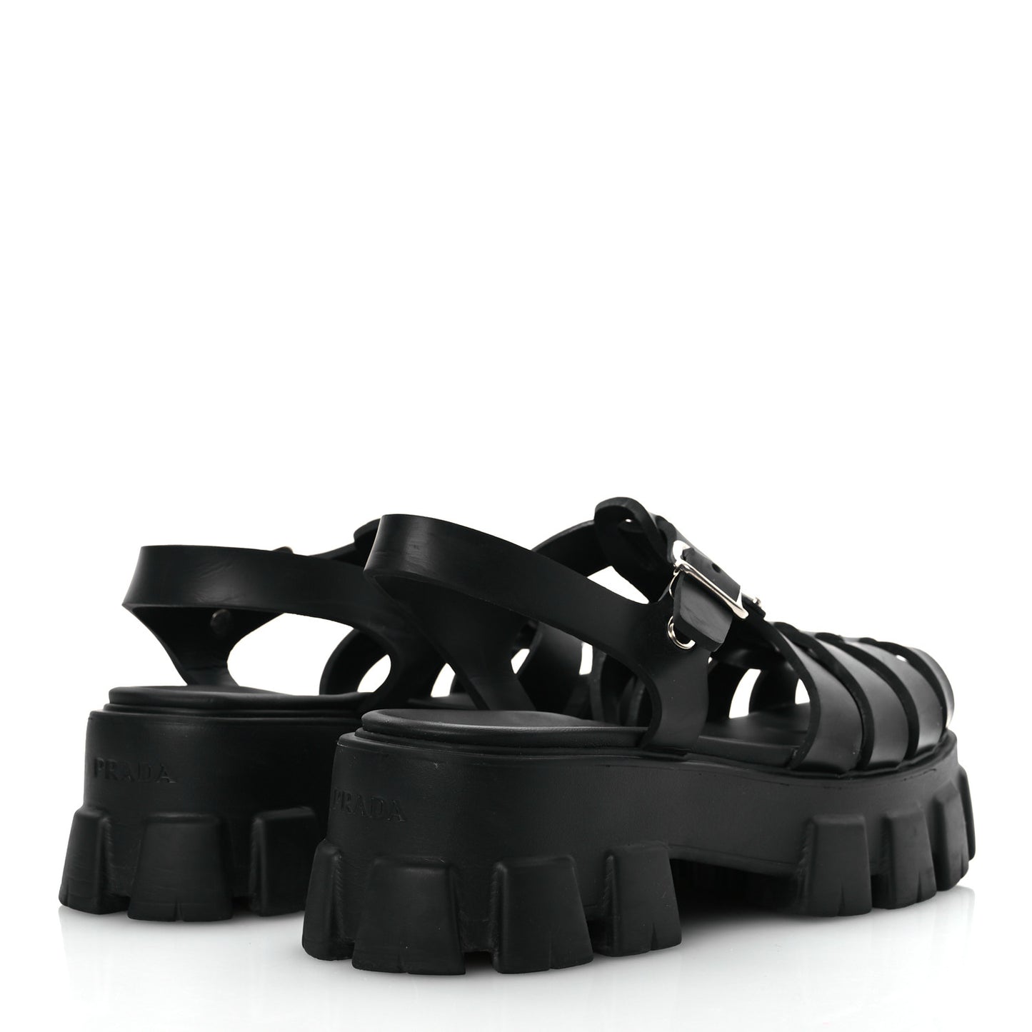 Foam Rubber Triangle Logo Monolith 55mm Cage Sandals 40 Black