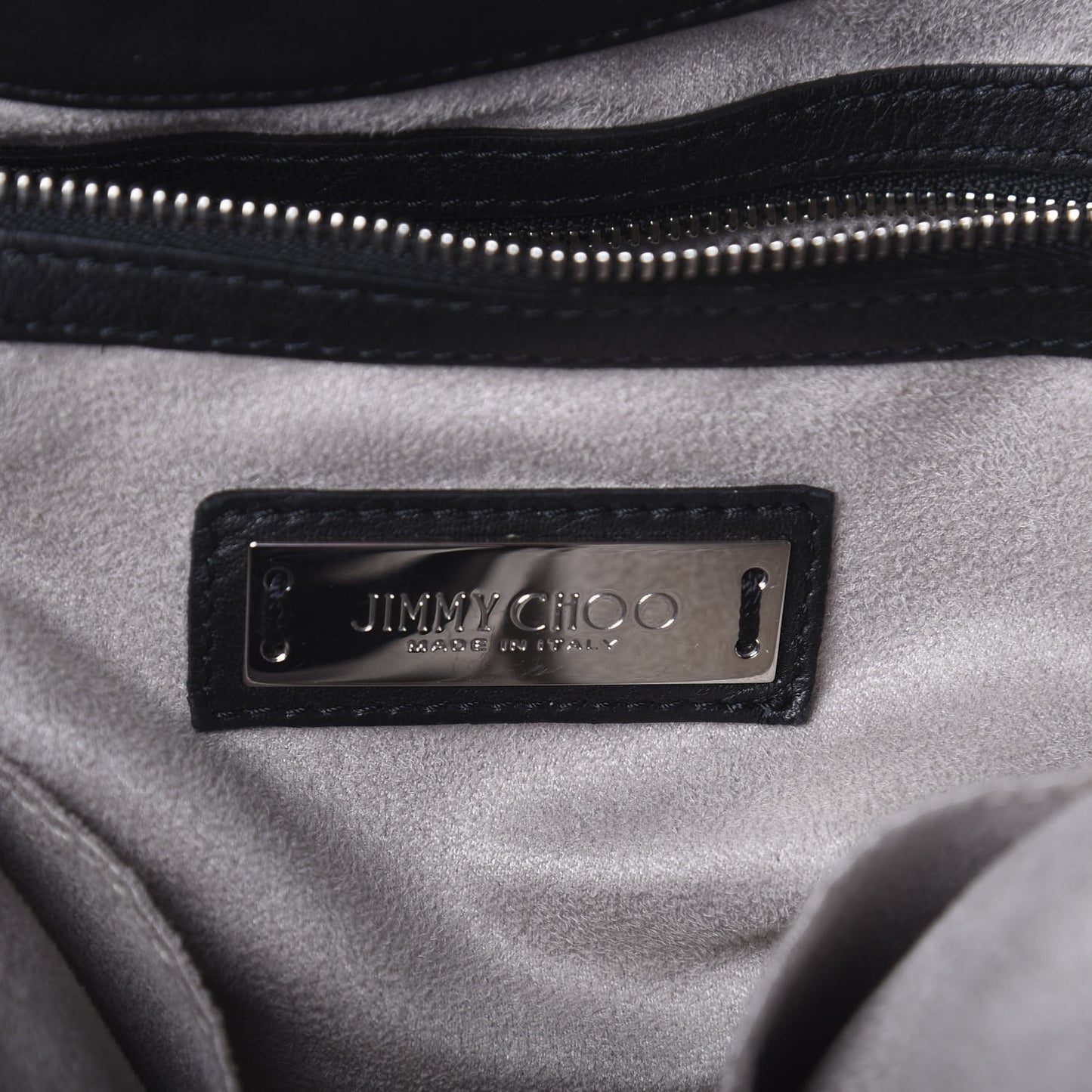 Lambskin Chain Embellished Blare Tote Black