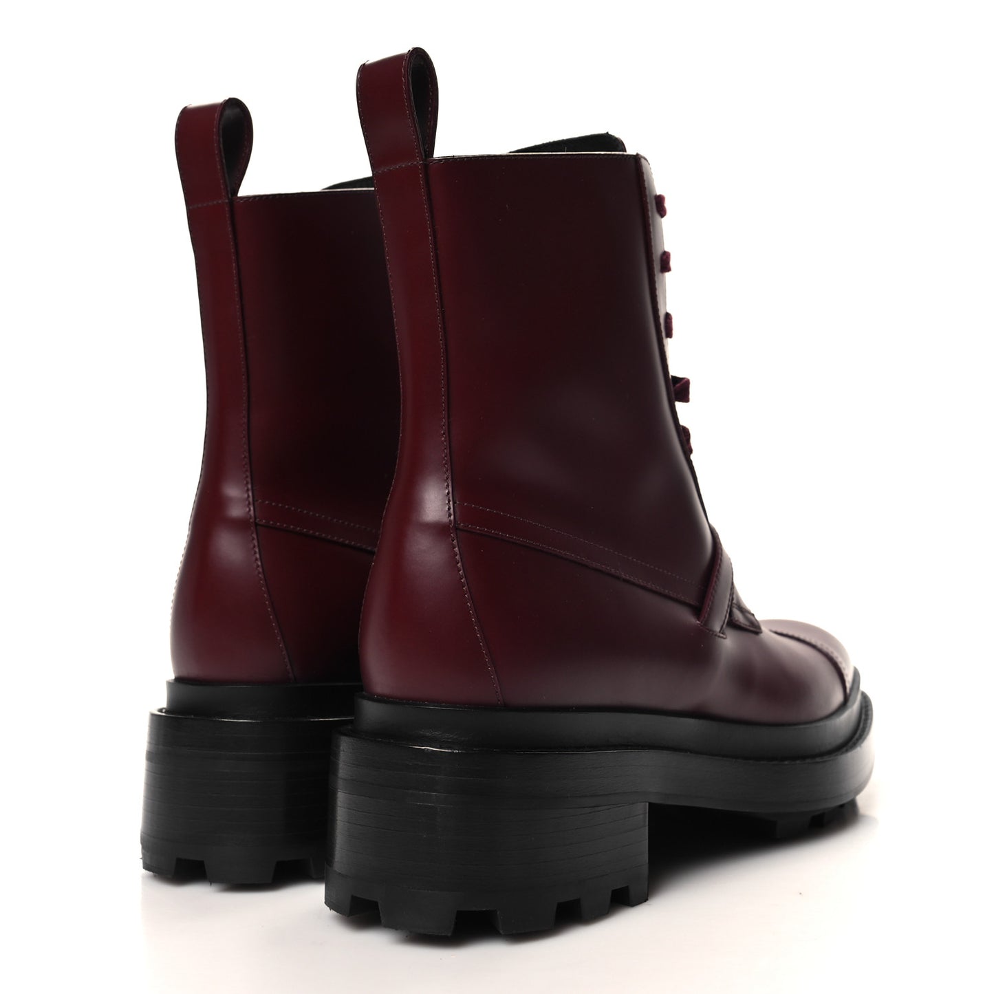 Glossed Calfskin Funk Ankle Boots 38 Rouge H