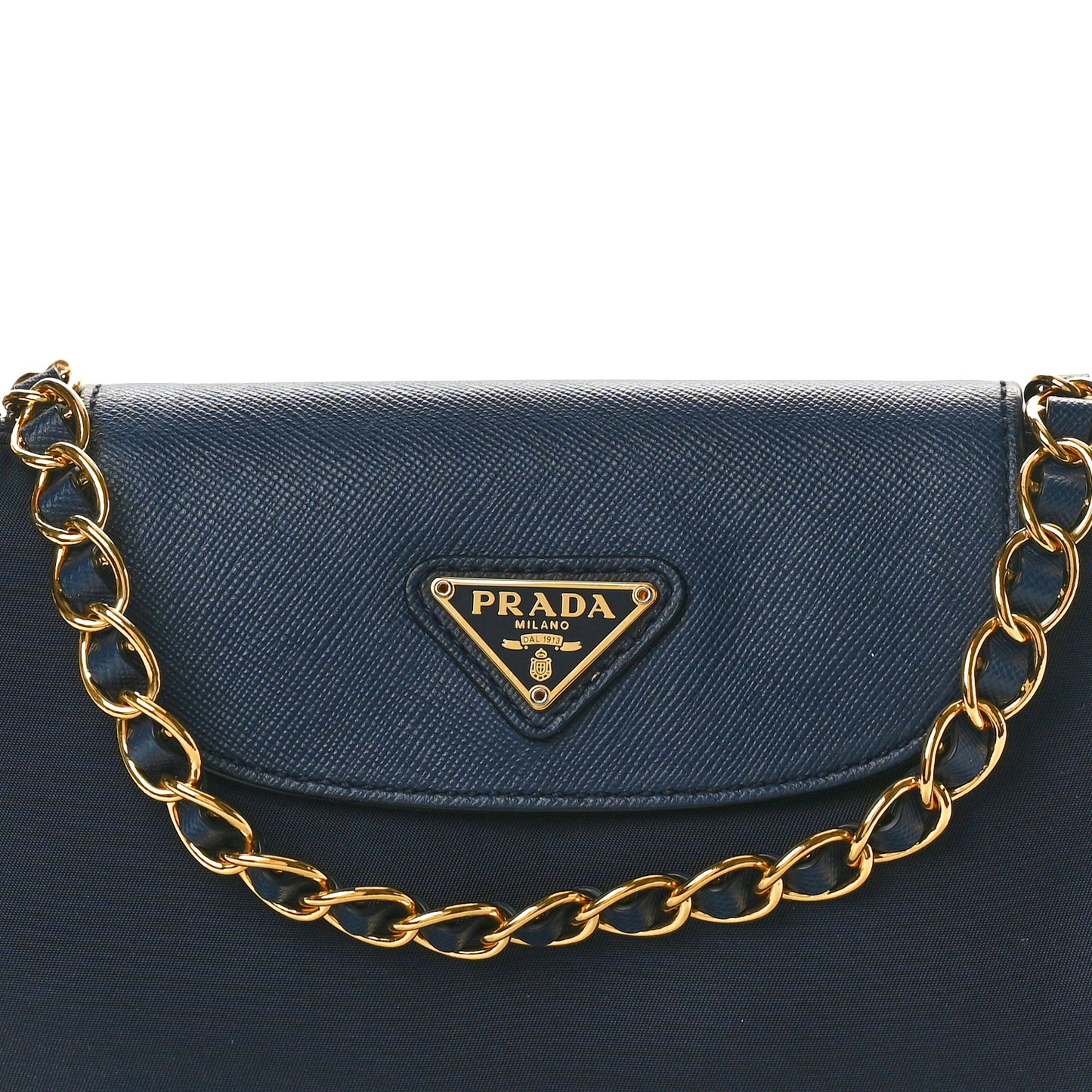 Tessuto Nylon Saffiano Crossbody Bag Bleu
