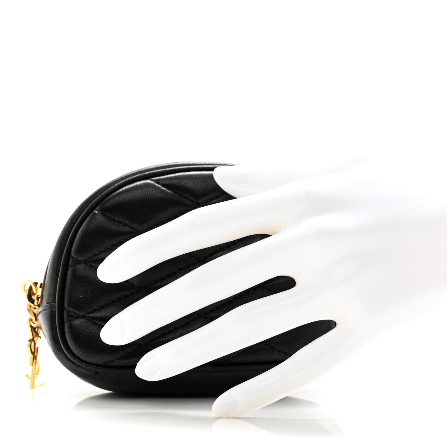 Lambskin Quilted Lolita Cosmetic Pouch Black