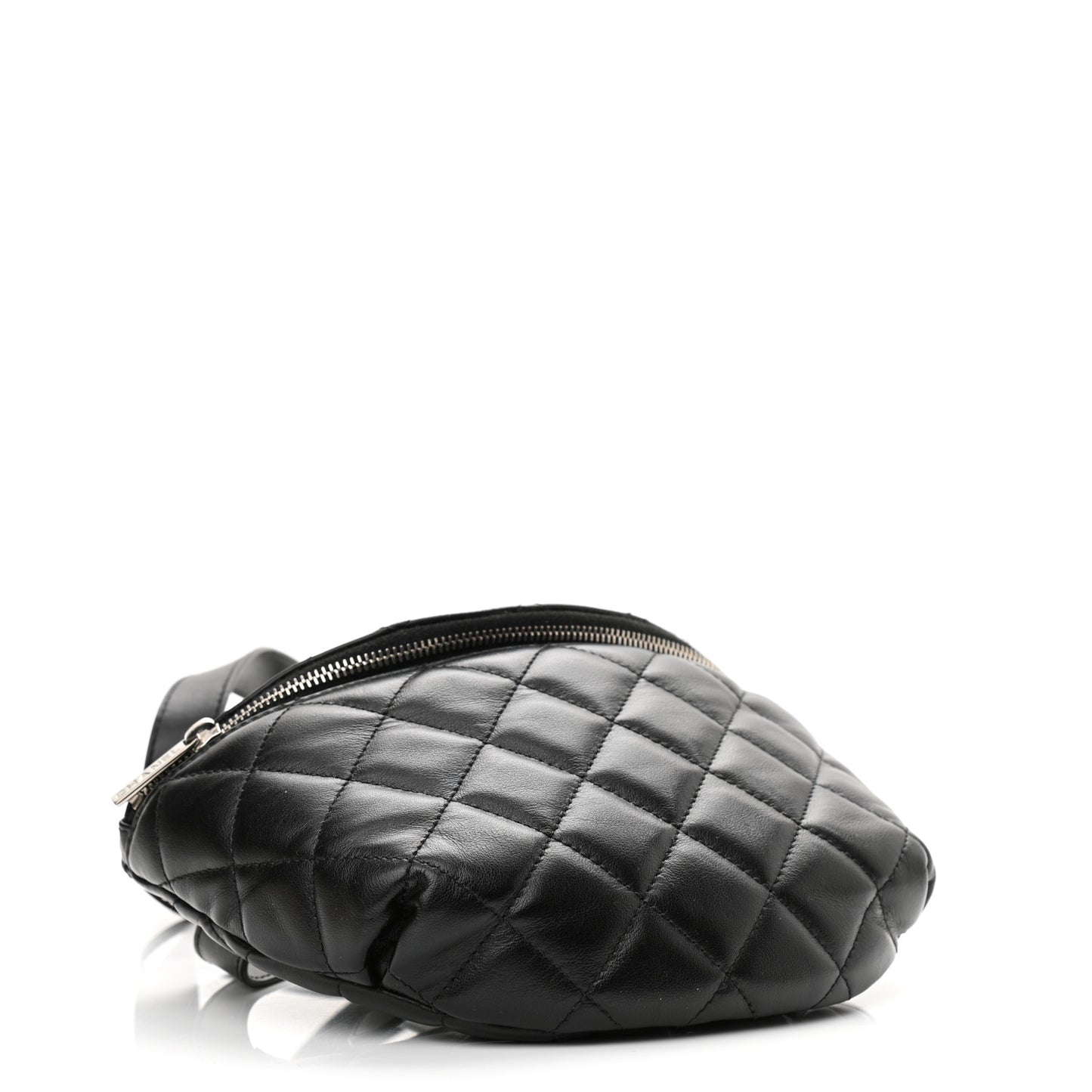 Calfskin Quilted Waist Belt Bag Black