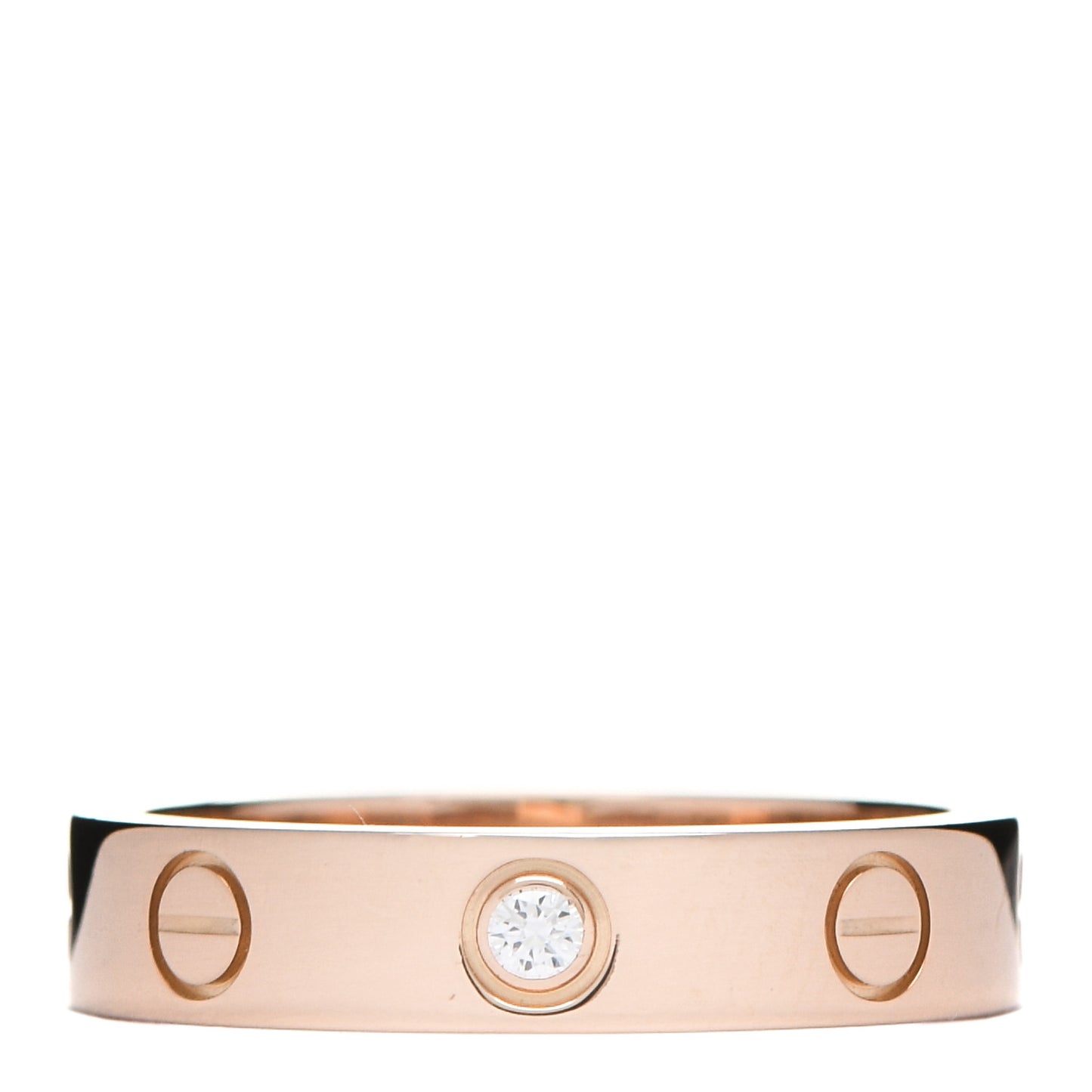18K Pink Gold Diamond 4mm LOVE Wedding Band Ring 50 5.25