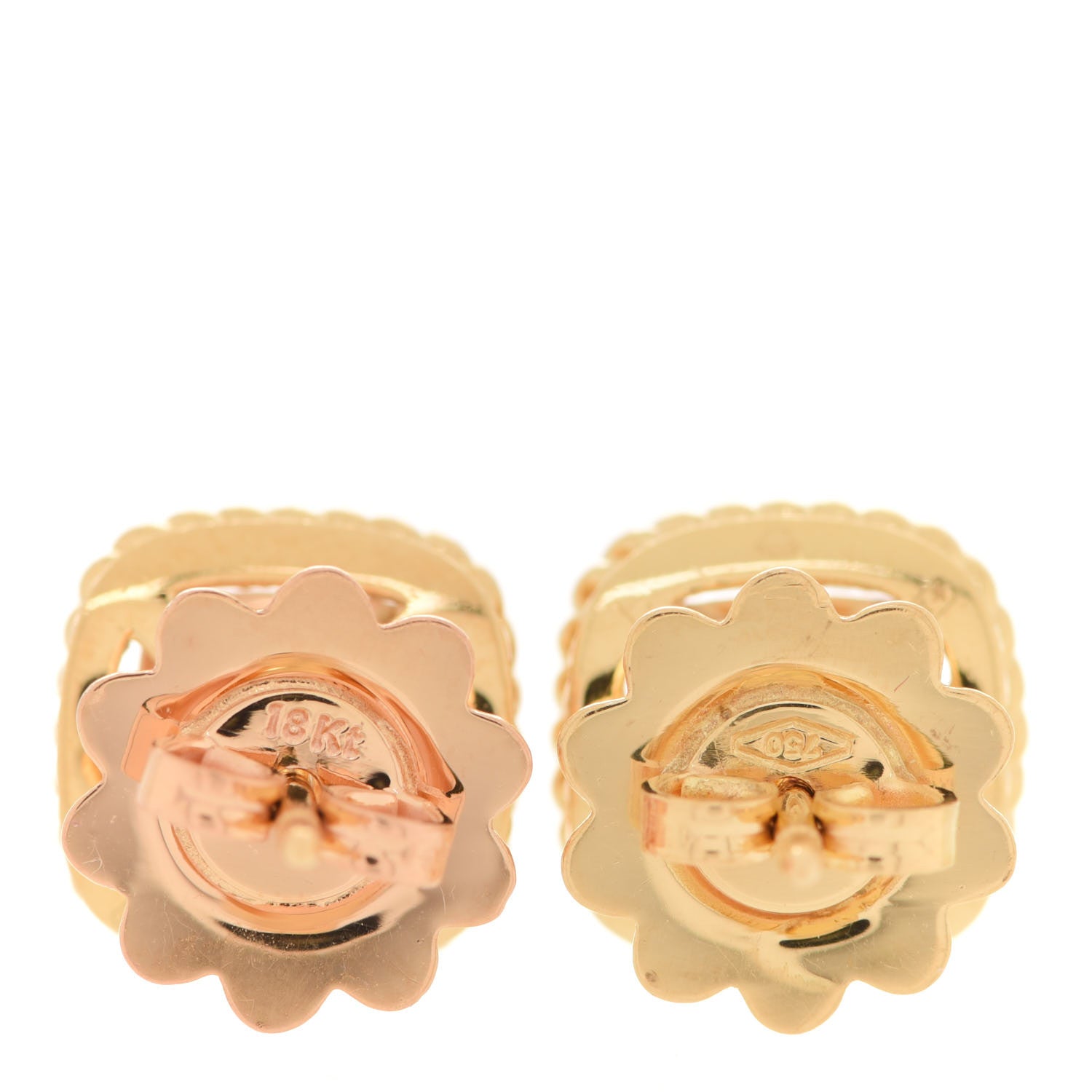 Roberto Coin 18K Yellow Gold Diamond Roman Barocco Dome Stud Earrings 5 of 5