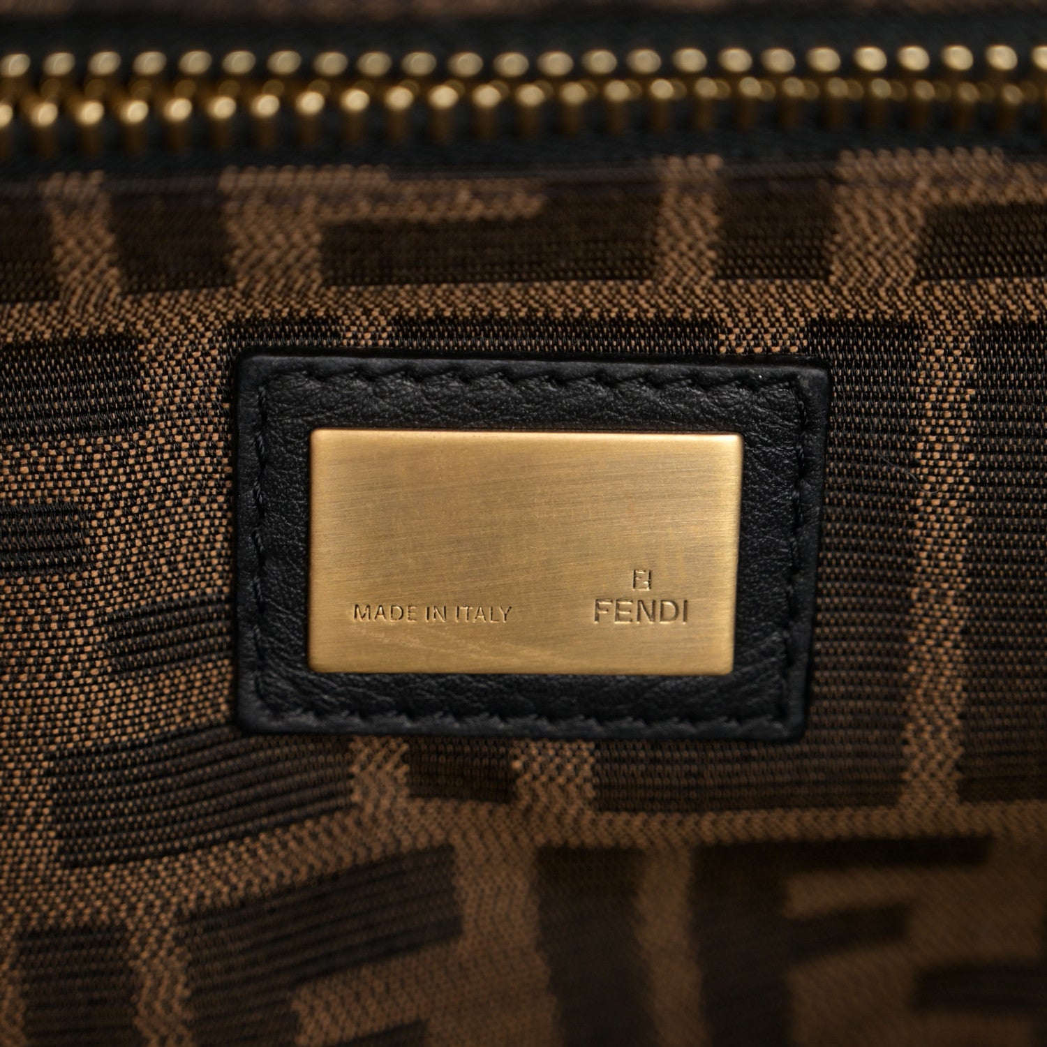 Fendi Goatskin Zucca Large Peekaboo Iconic Satchel Taupe Tobacco Moro Tortora 7 of 14