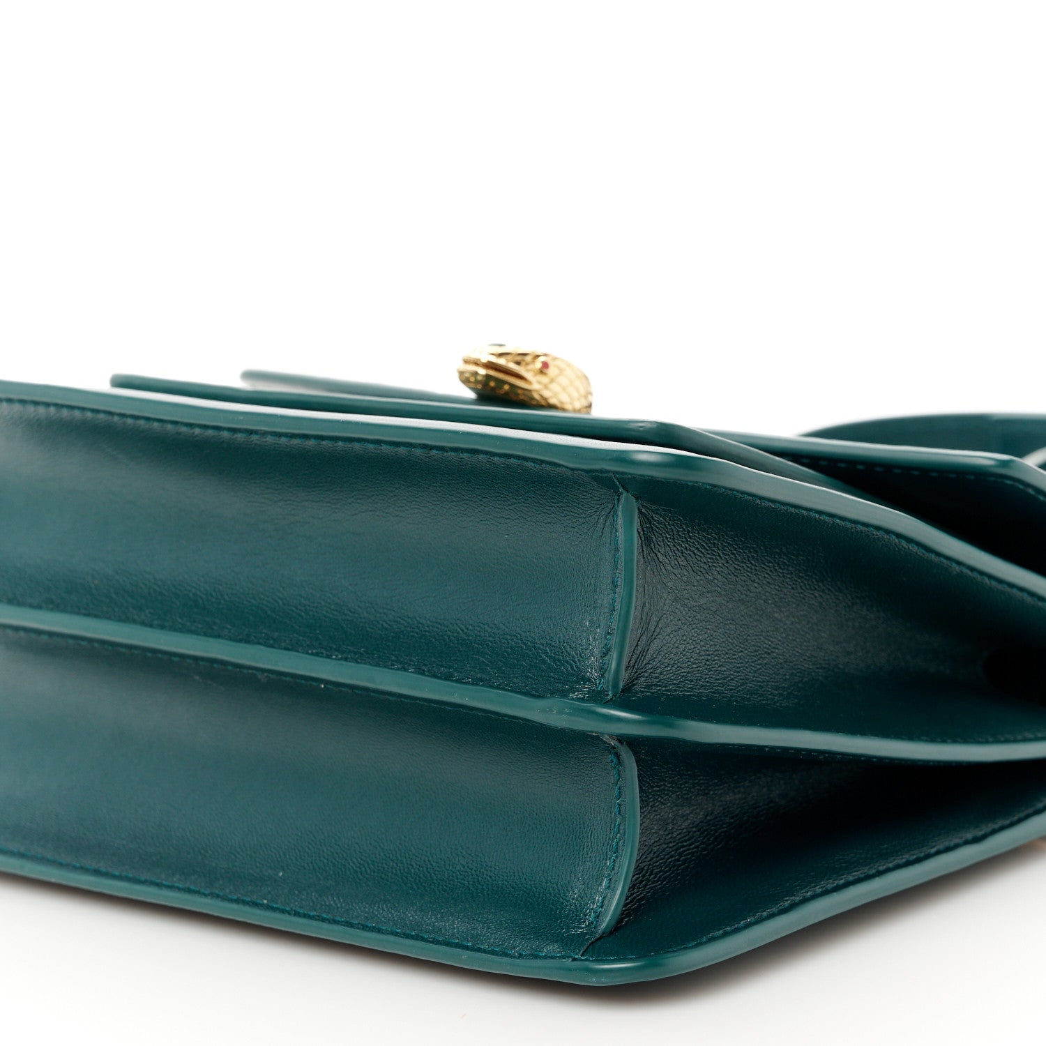 Bulgari Nappa Monochrome Serpenti Forever Maxi Chain Crossbody Bag Green 11 of 12