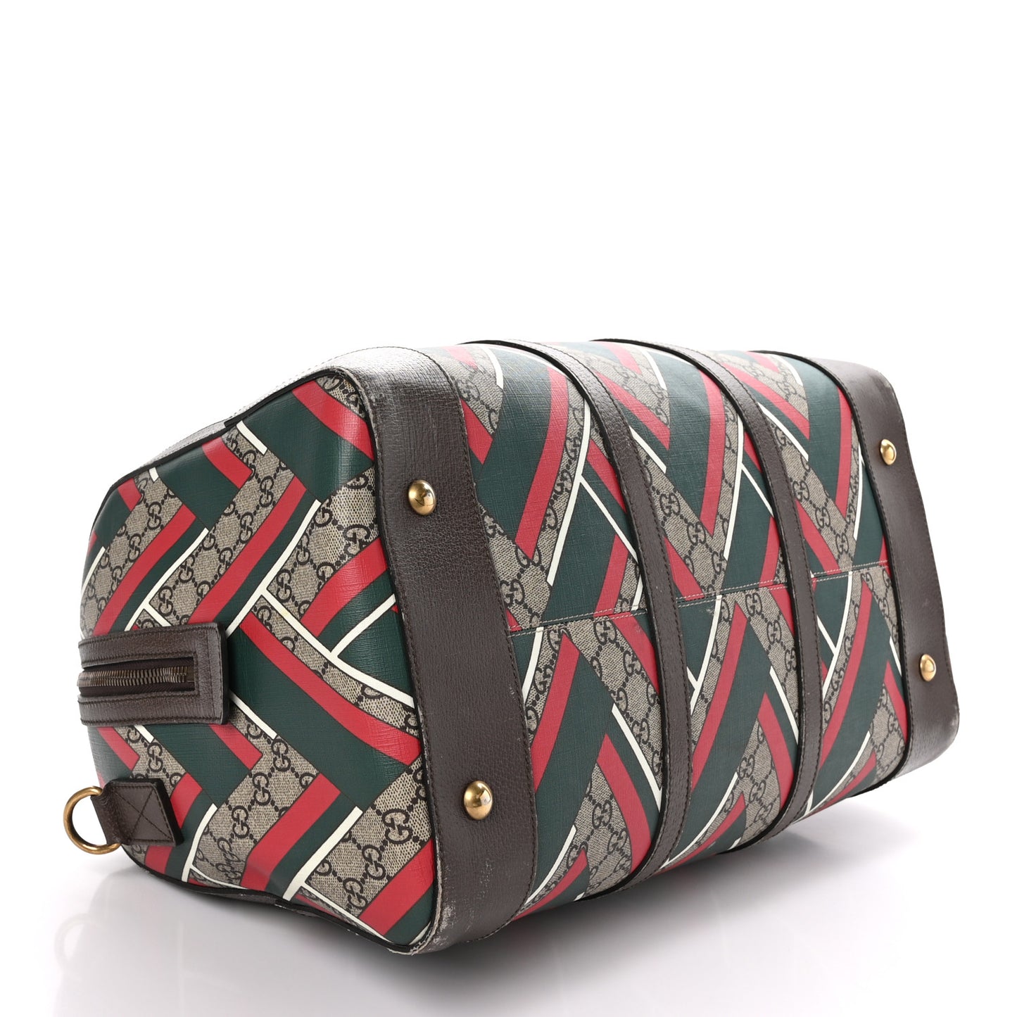 GG Supreme Monogram Chevron Web Medium Duffle Beige Green Red New Acero