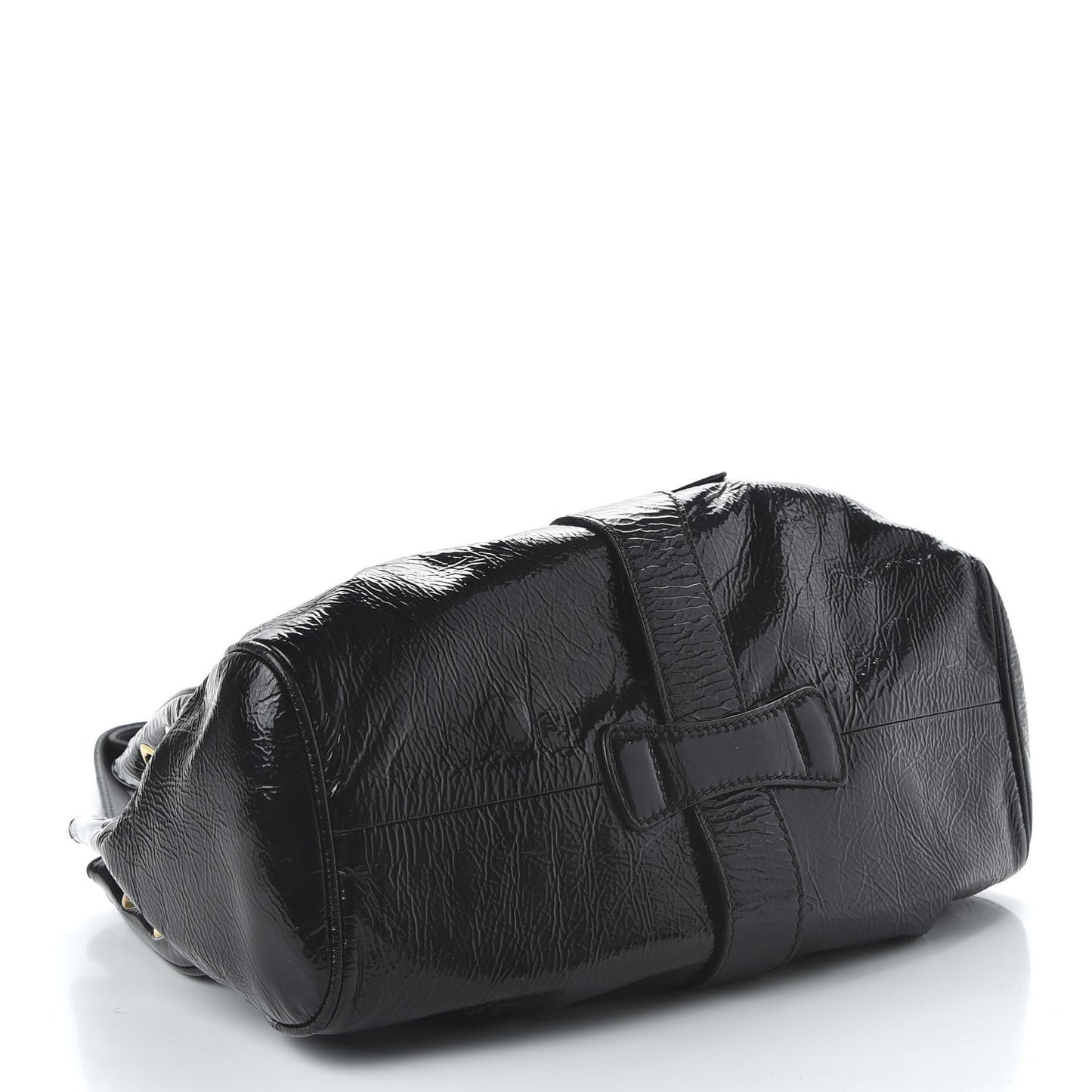 Crushed Patent Riki Bag Black