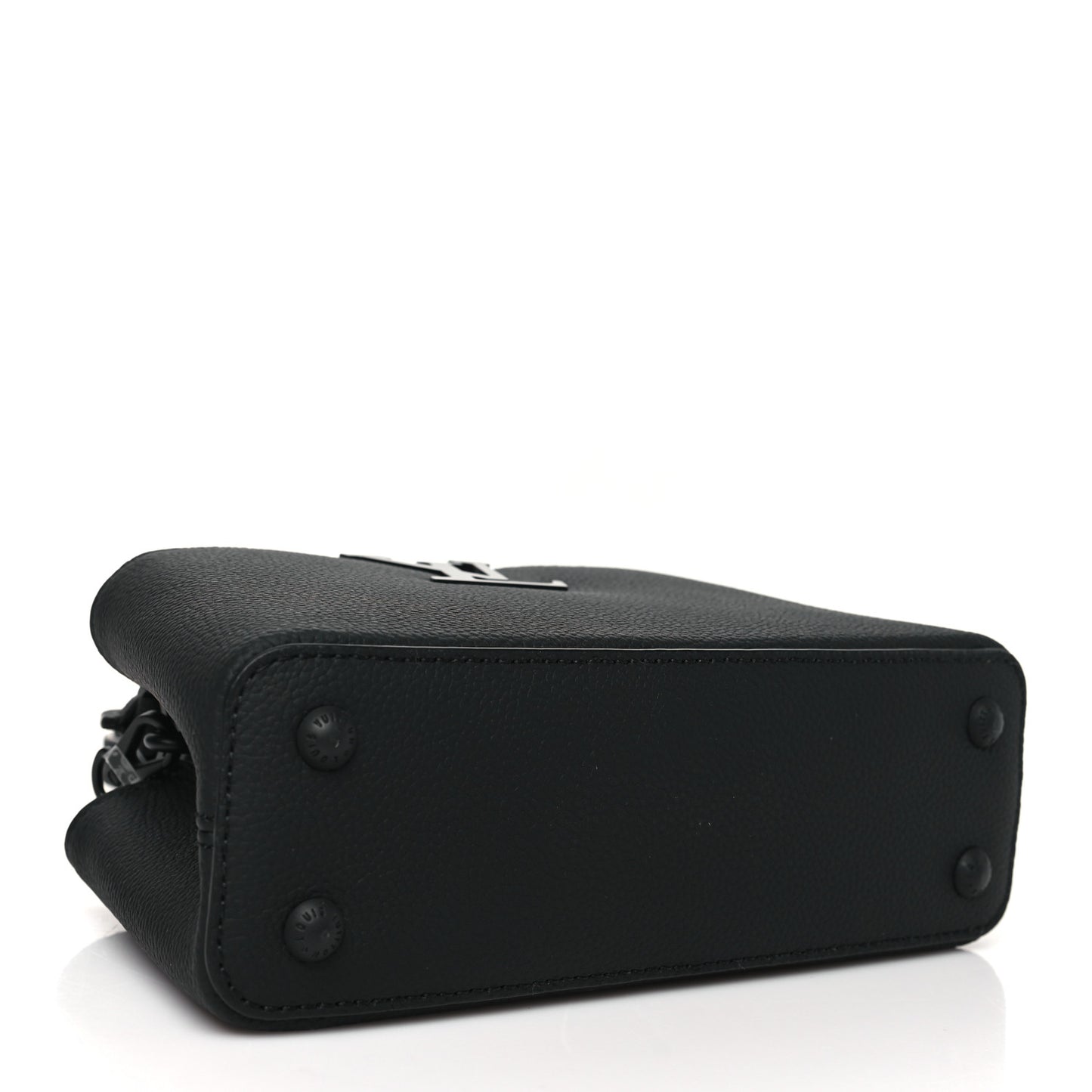 Matte Taurillon Capucines East West Mini All Black