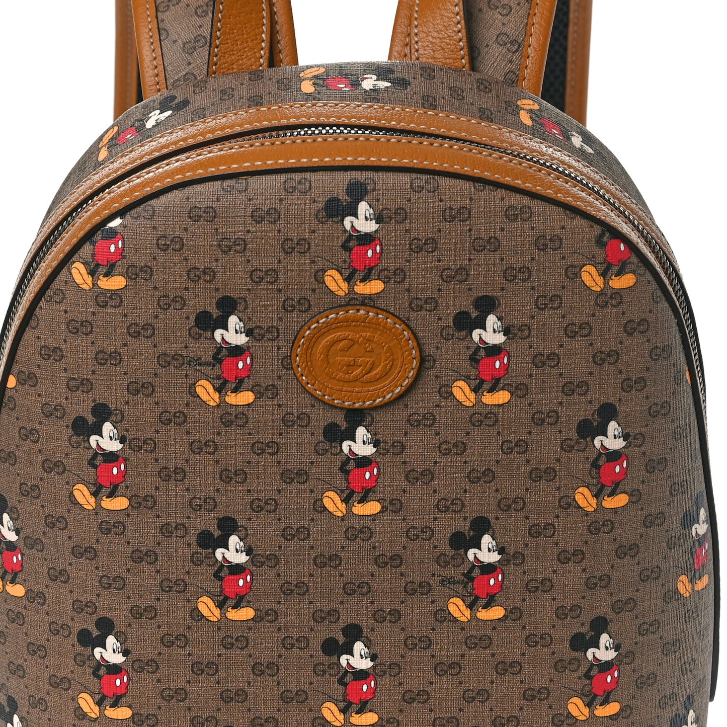 X DISNEY Mini Vintage GG Supreme Monogram Mickey Mouse Small Dome Backpack Beige Vintage Sun Oil