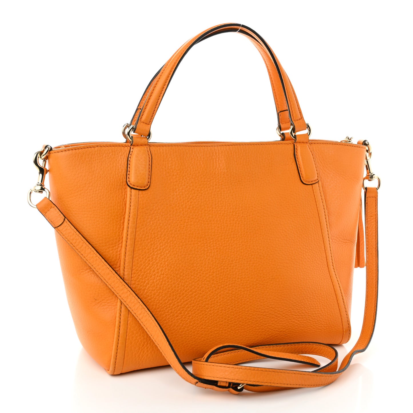 Pebbled Calfskin Small Soho Top Handle Bag Curcuma