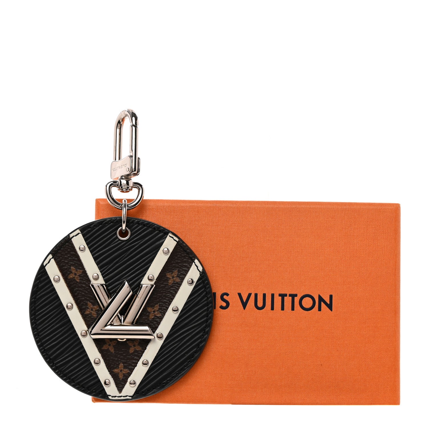 Louis Vuitton Epi Monogram Studded Twist Bag Charm Key Ring Black 6 of 6