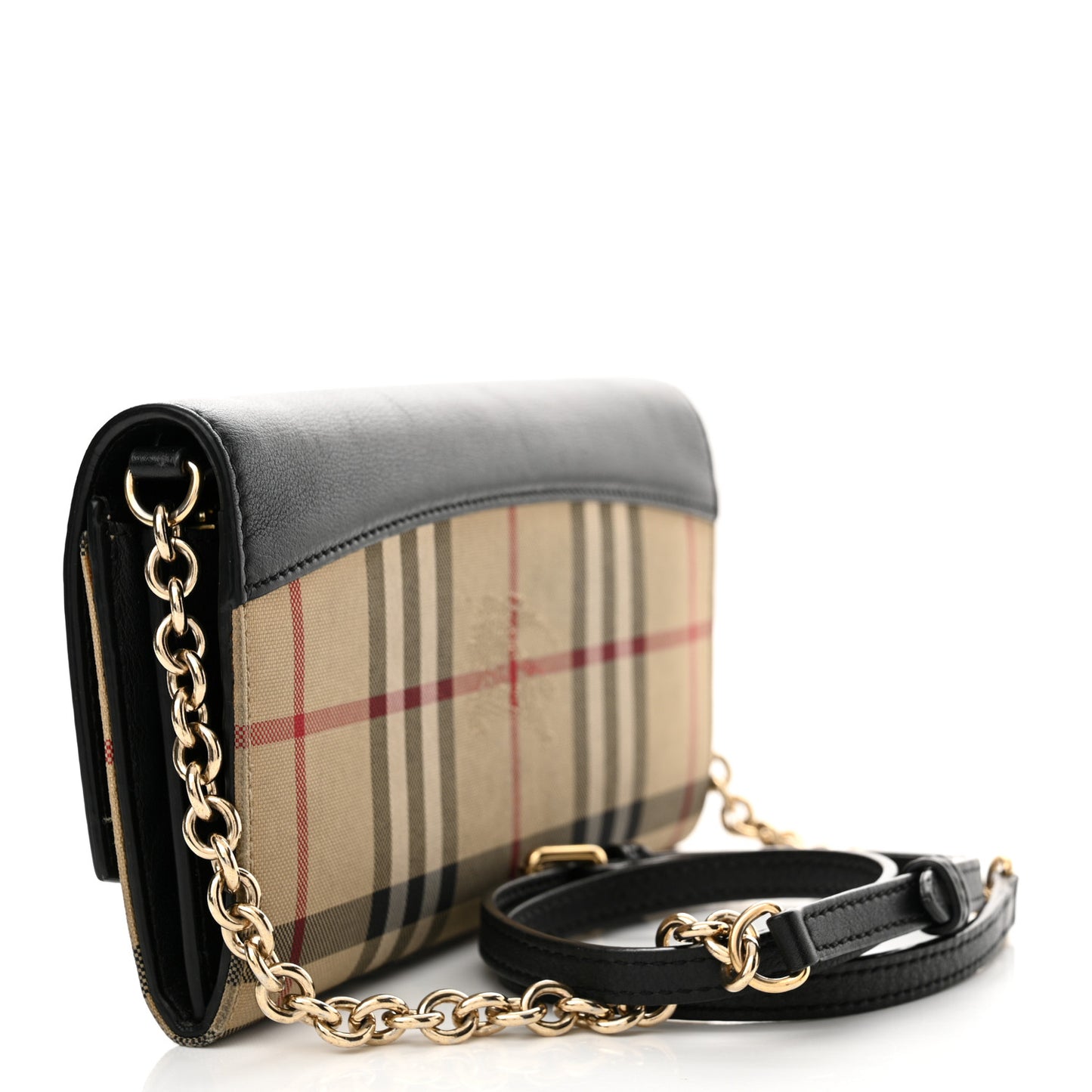 Calfskin House Check Henley Wallet On Chain Black