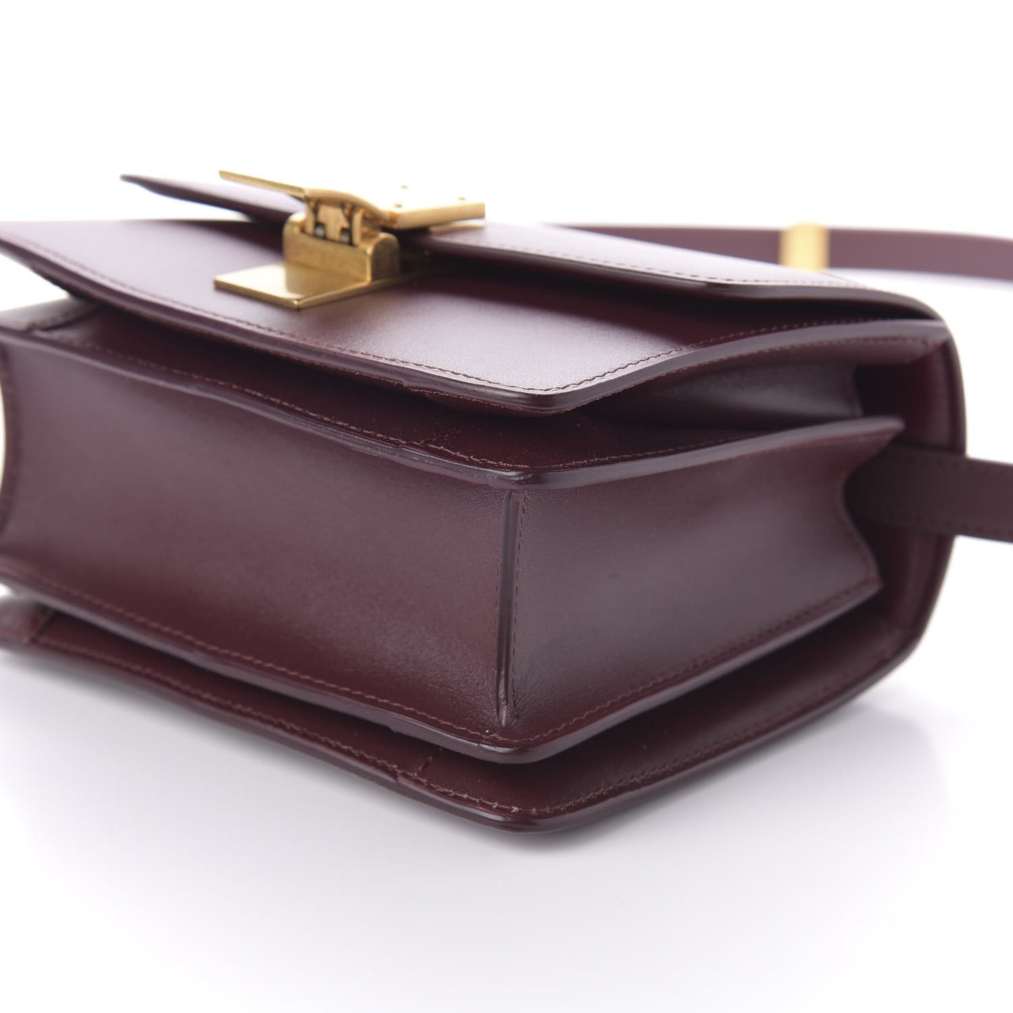 Box Calfskin Small Classic Box Flap Bag Burgundy