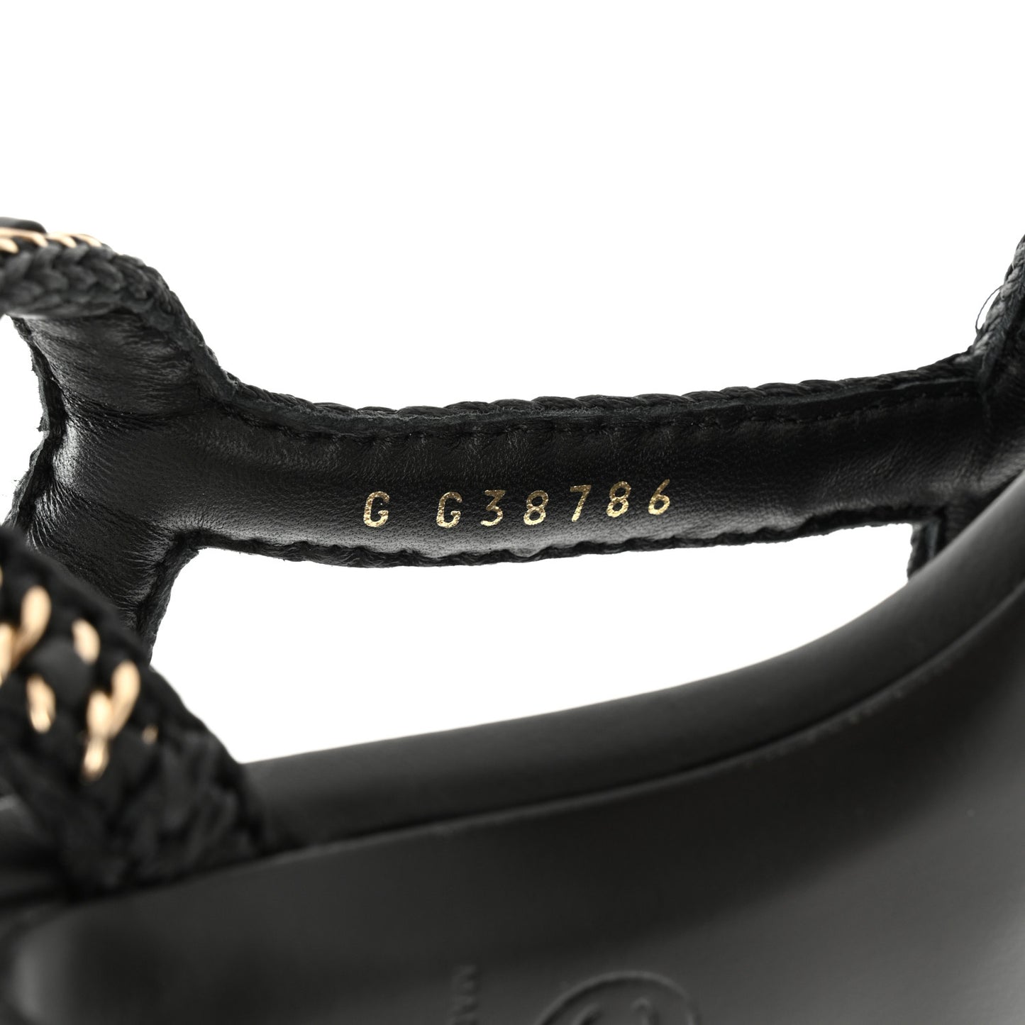 Lambskin CC Chain Braided Sandals 37 Black