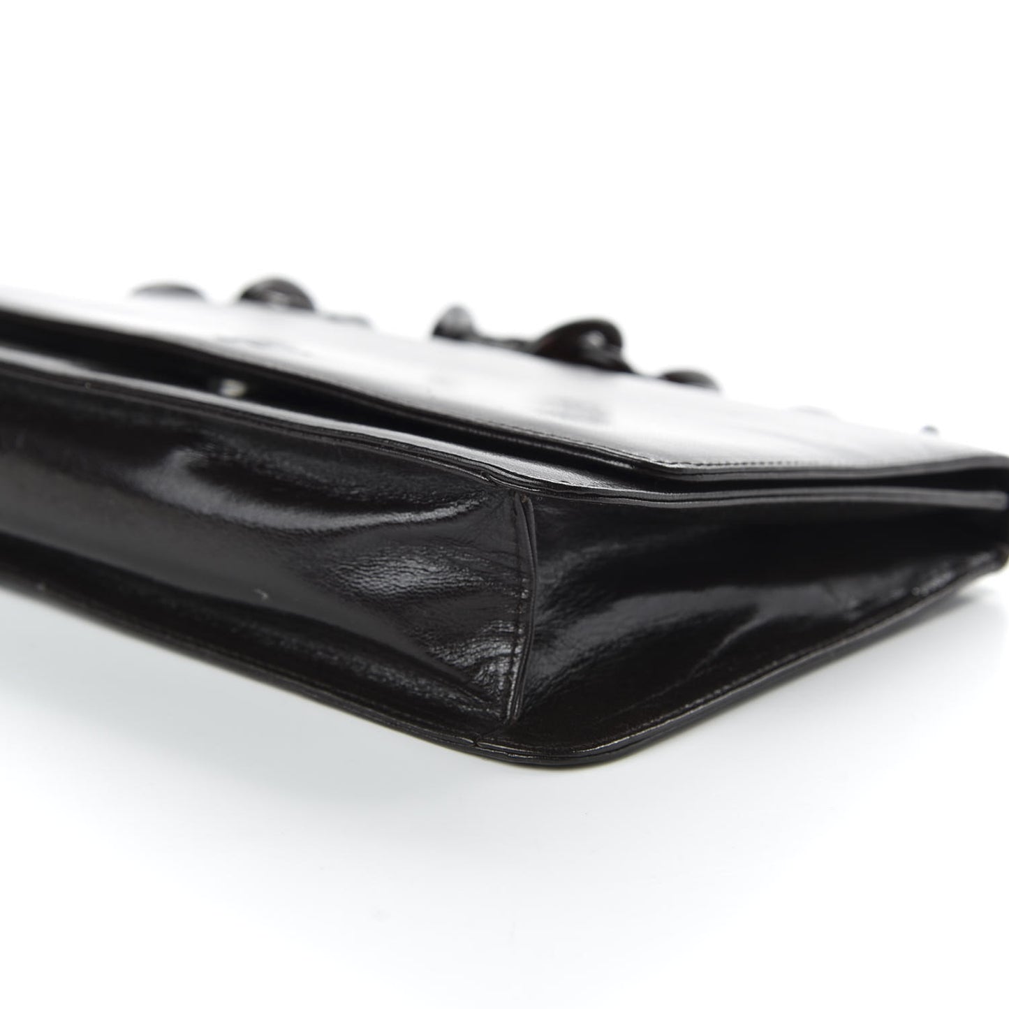 Goatskin Swing Chain Shoulder Bag Ebano
