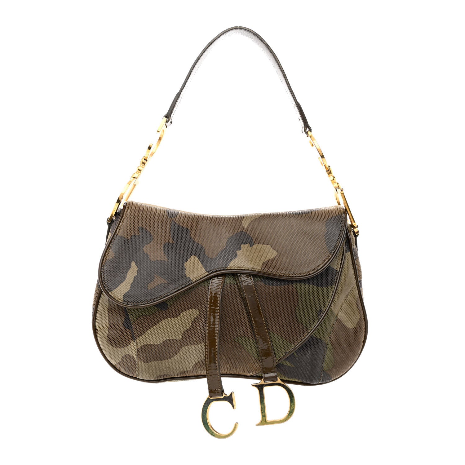 Christian Dior Pixelated Calfskin Camouflage Double Saddle Bag 1 of 12
